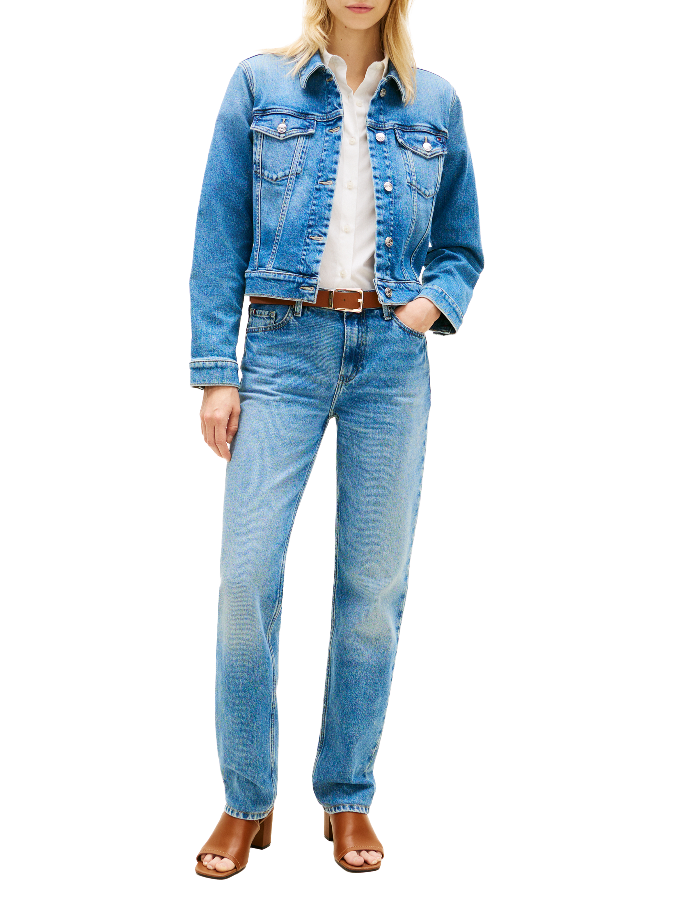 Veste denim en coton mélangé TOMMY HILFIGER Bleu