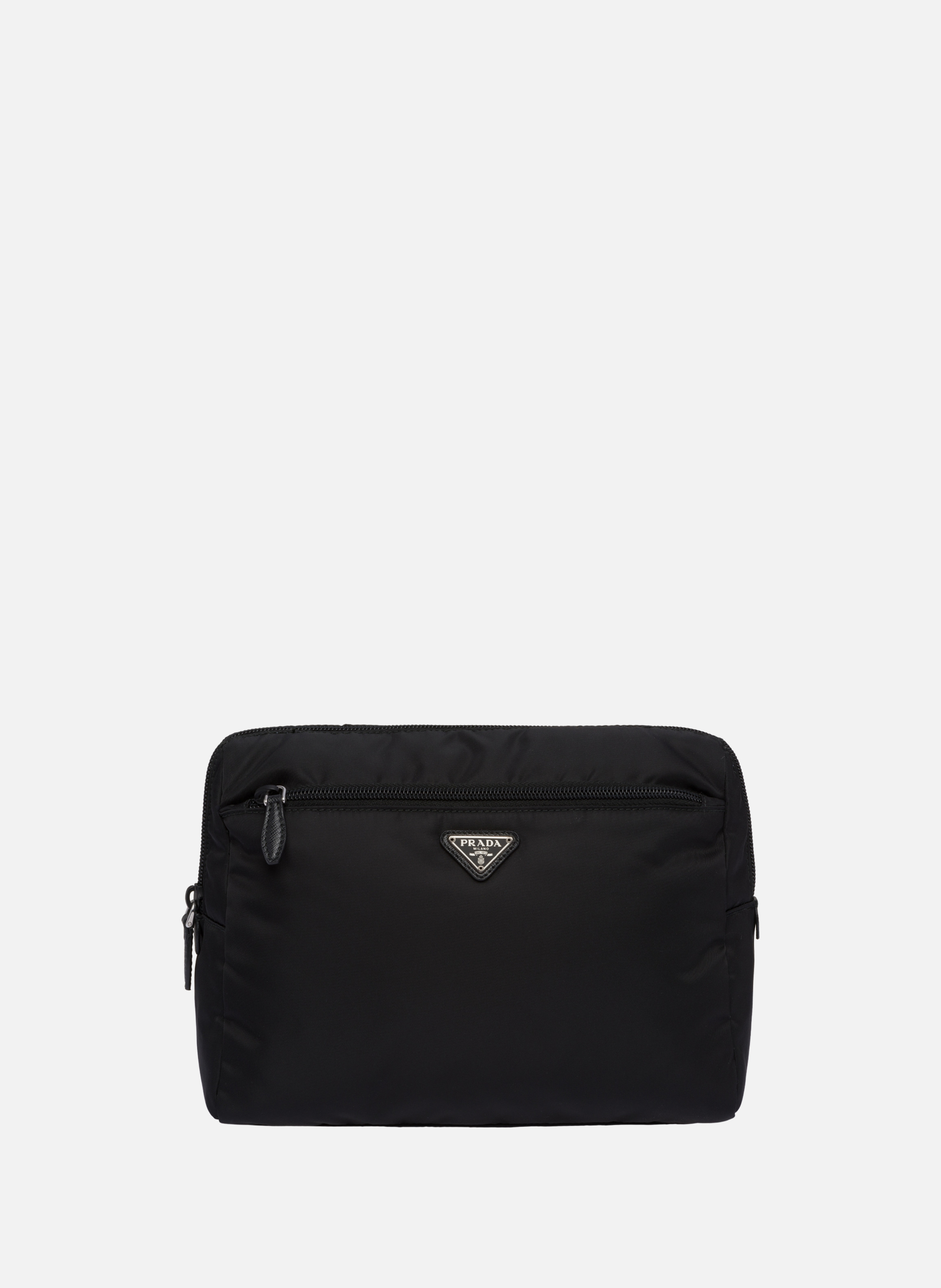 Grande pochette de voyage en re-nylon PRADA Noir