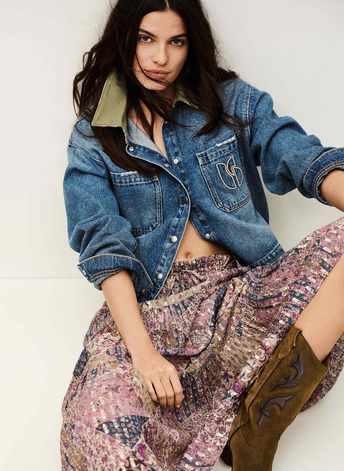 Jupe longue évasée pitsy BA&SH Rose