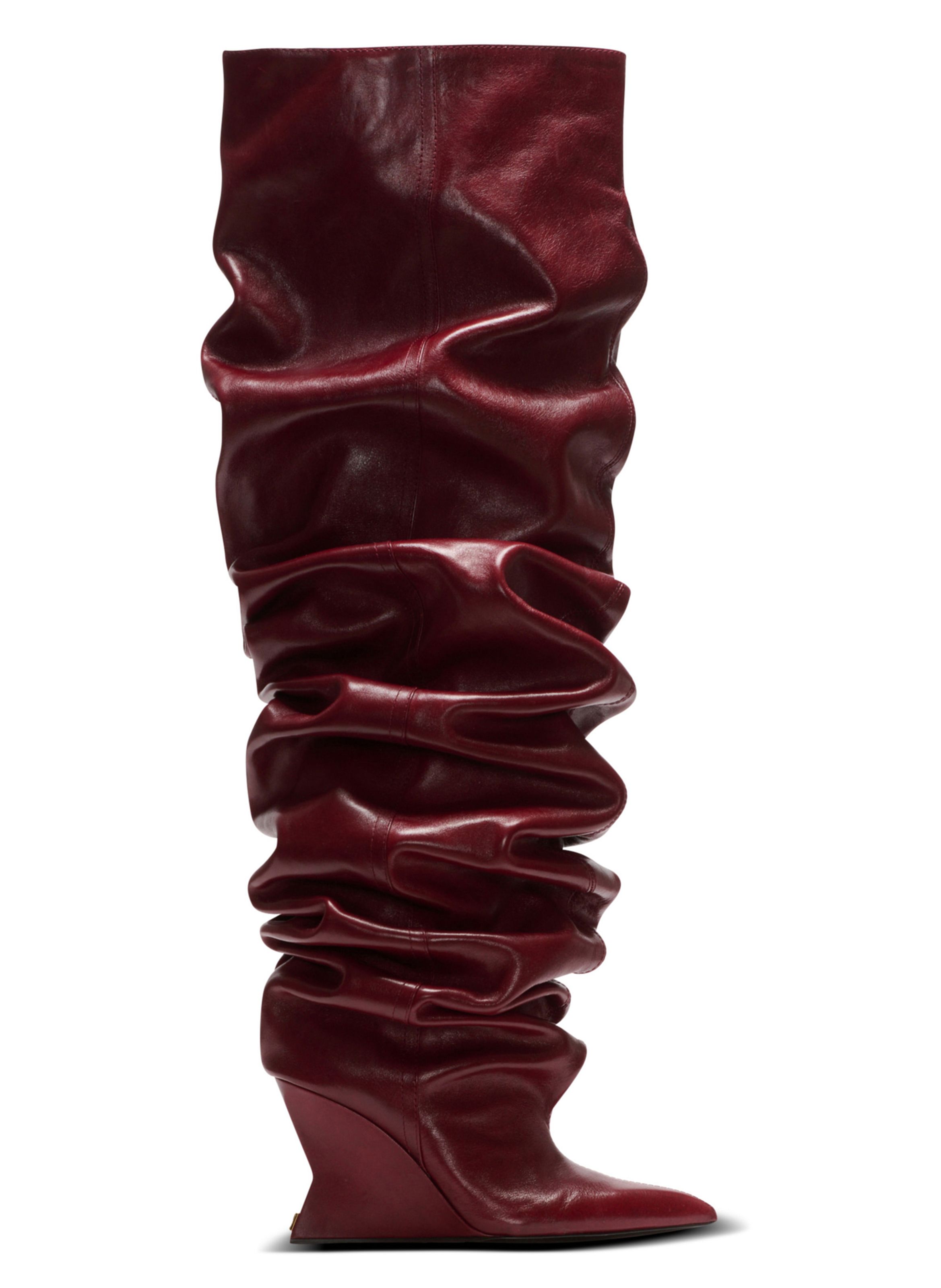 Bottes cuissardes wedge BALMAIN Marron