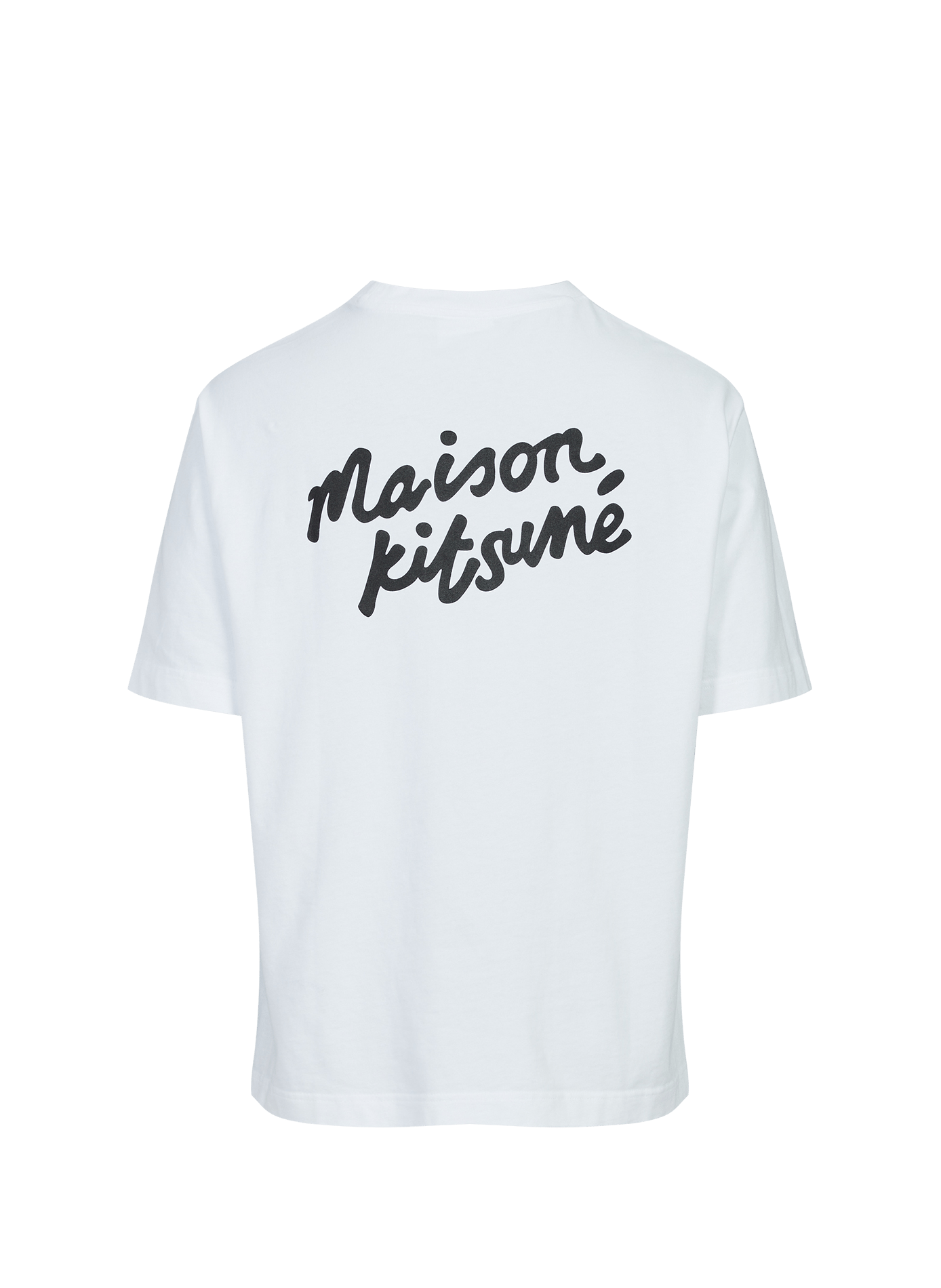 Oversized t-shirt with cotton back print MAISON KITSUNÉ White