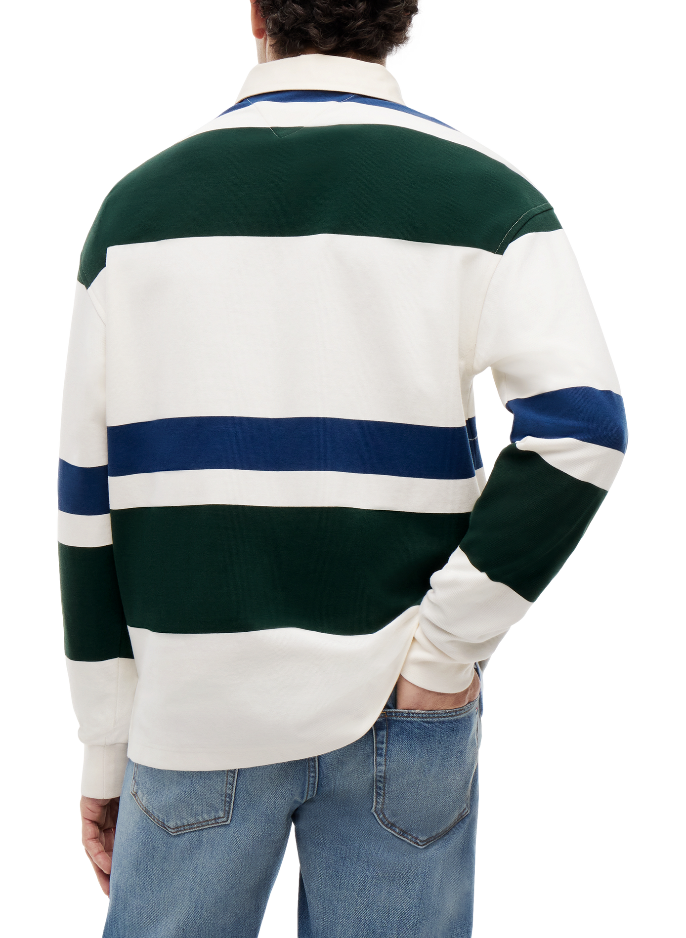Polo manches courtes à rayures en coton mélangé TOMMY HILFIGER Beige