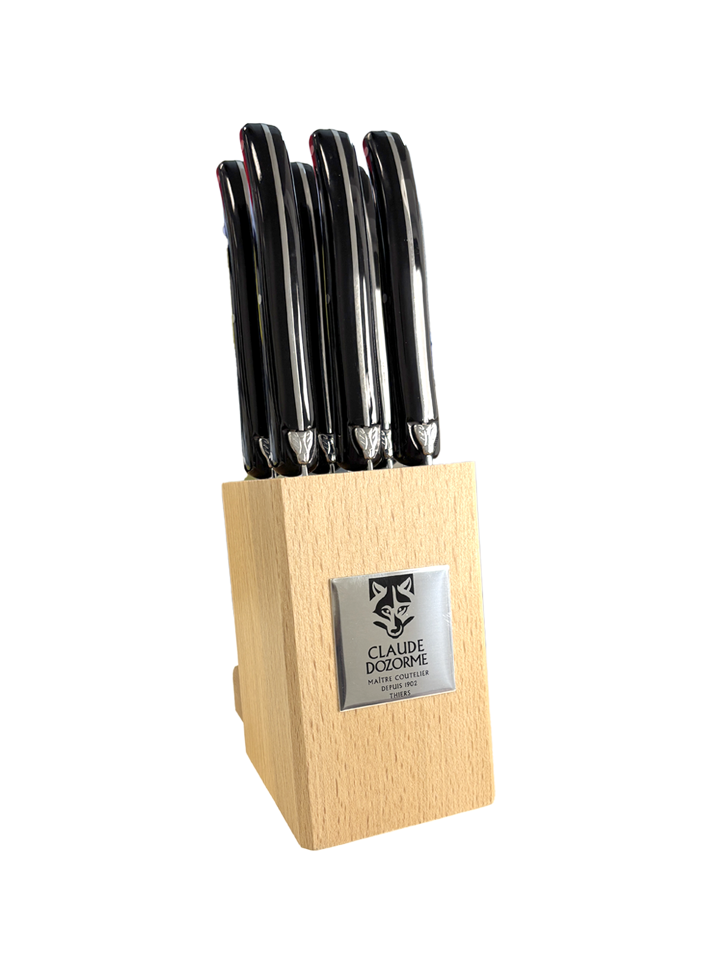 Set of 6 Laguiole knives DOZORME Black