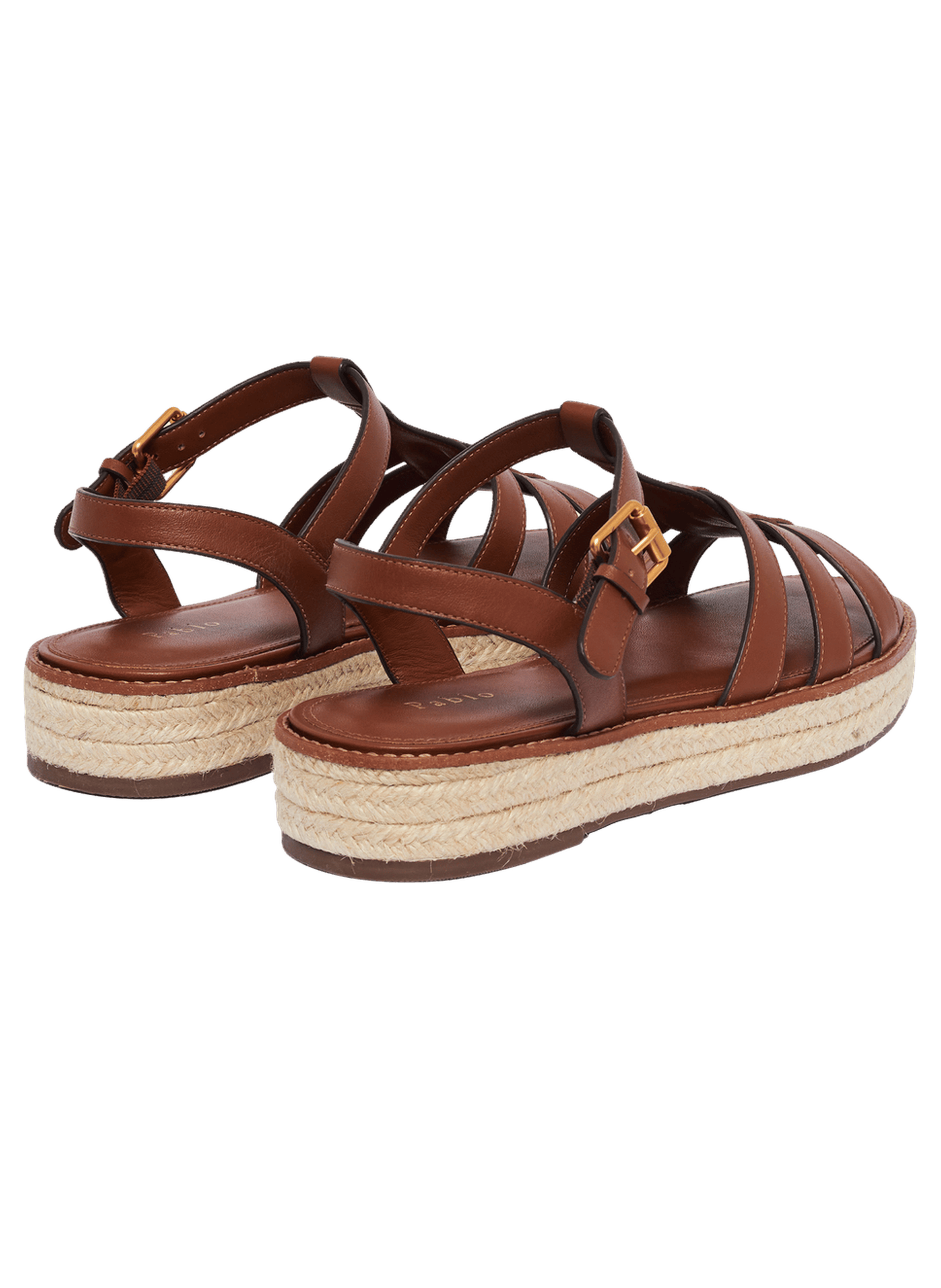 Sandale espadrille en cuir - dune PABLO Marron