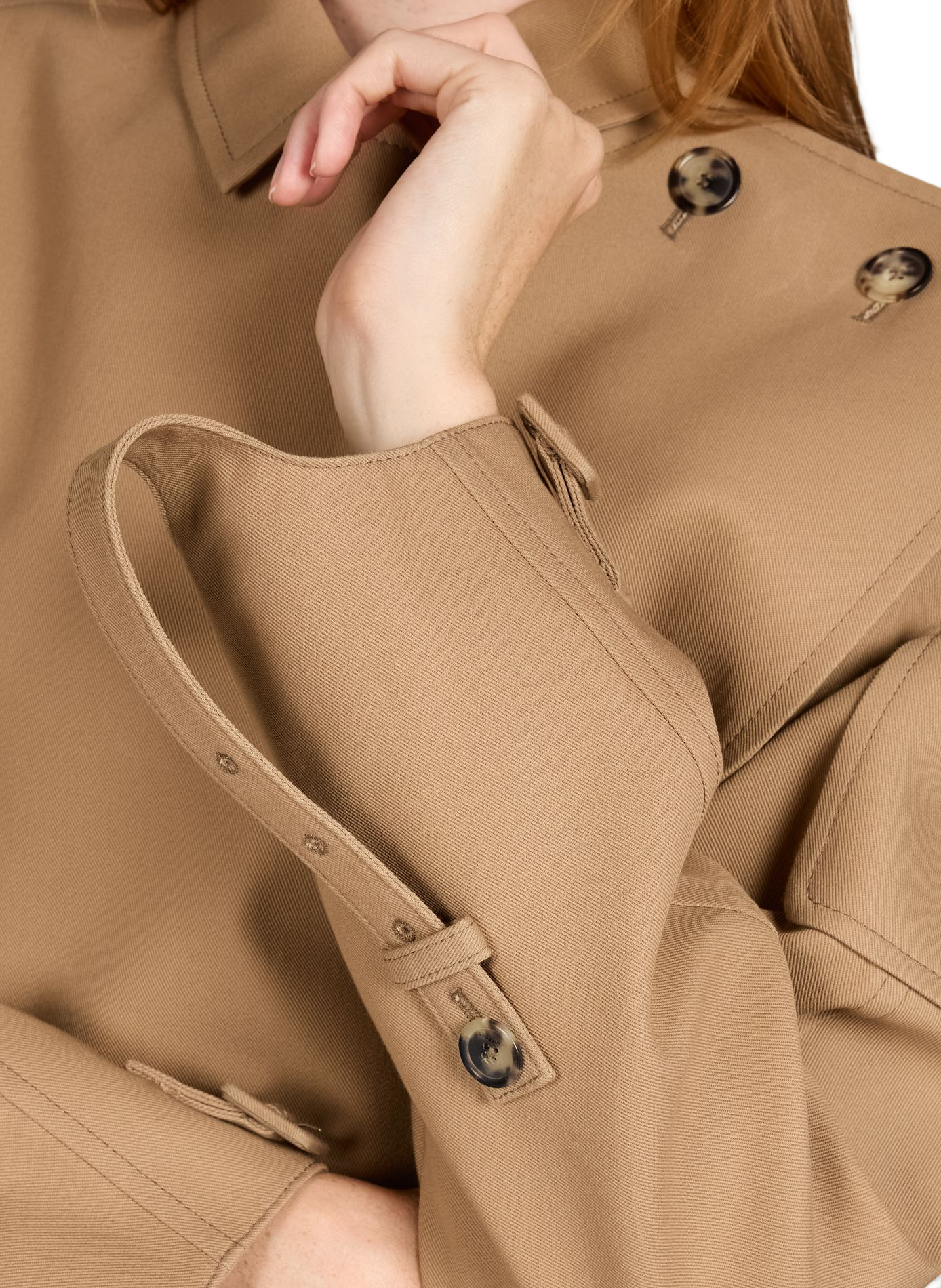 Short cotton oblique trench coat COURRÈGES Beige