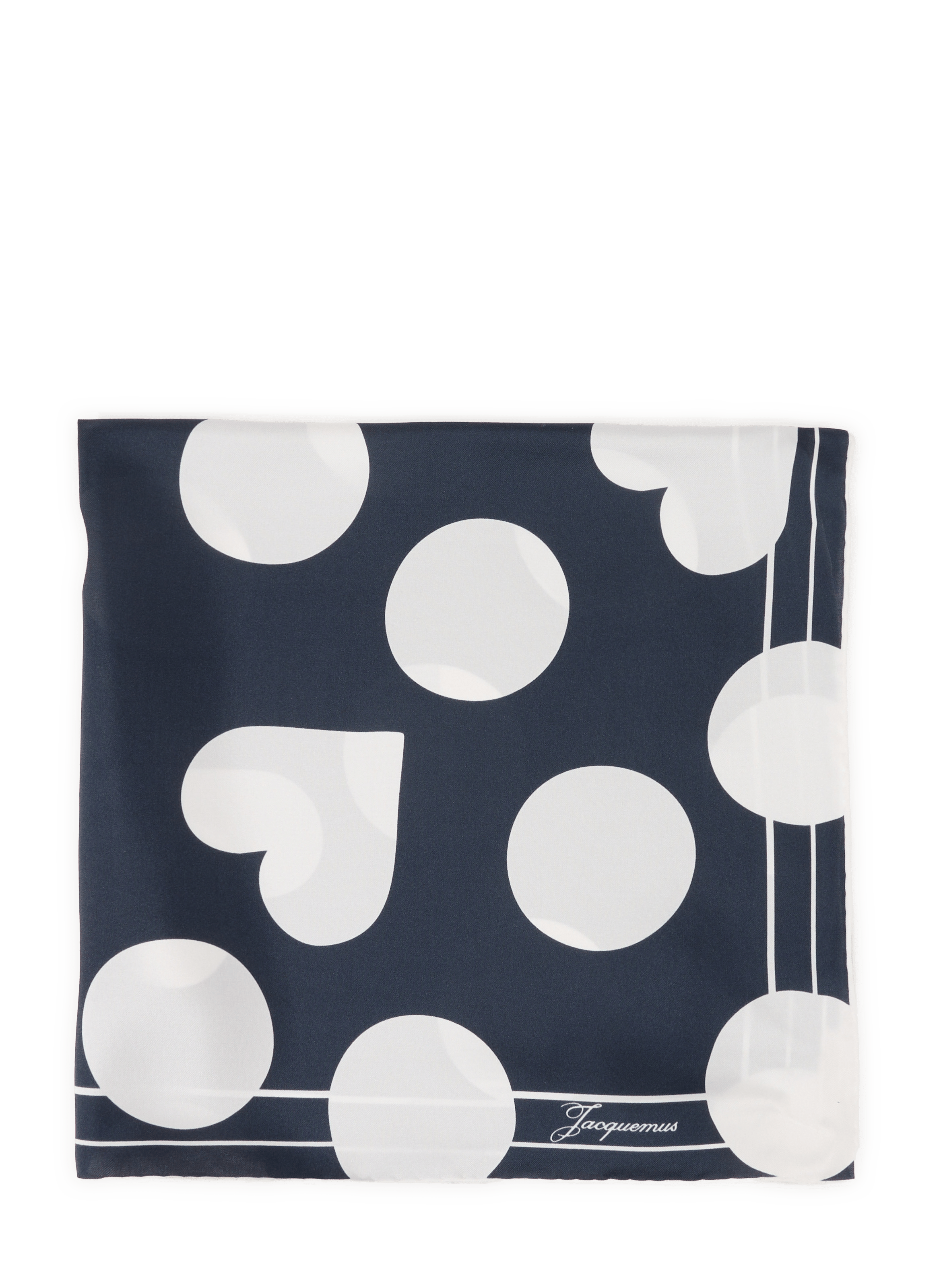 Le foulard Cœur en soie JACQUEMUS Noir