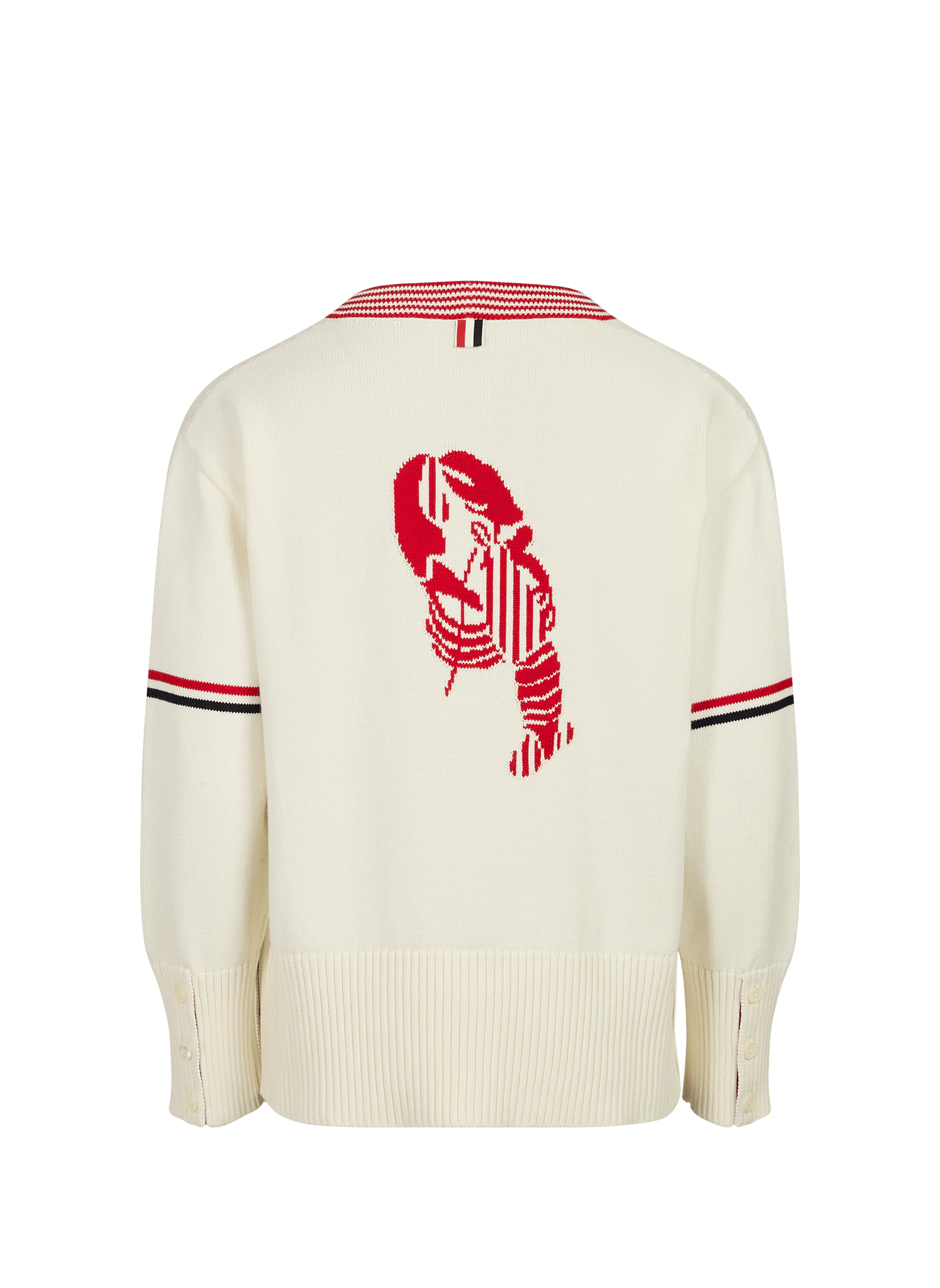 Gerader Baumwollstrick-Cardigan THOM BROWNE Weiss