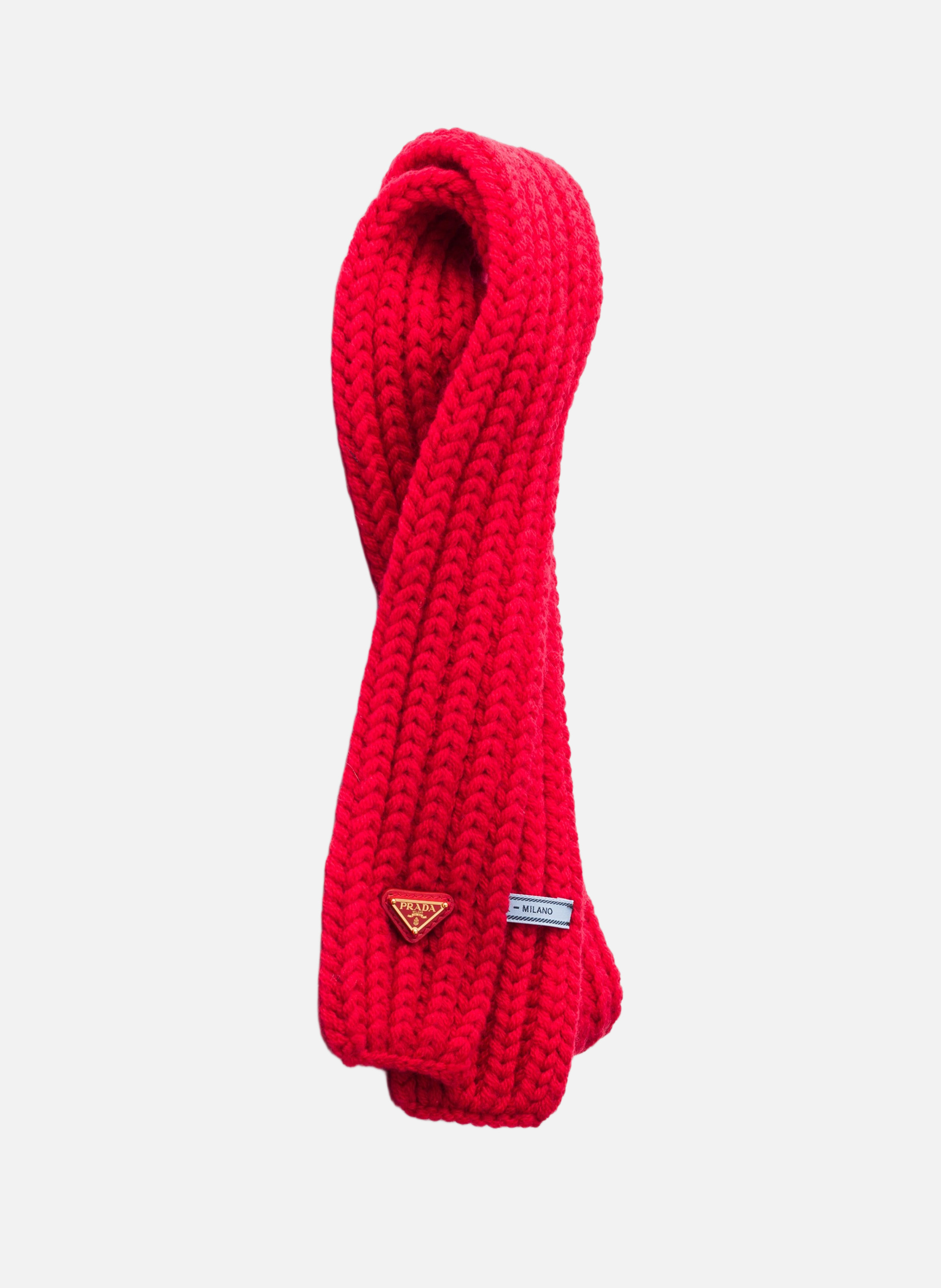 Écharpe en laine PRADA Rouge