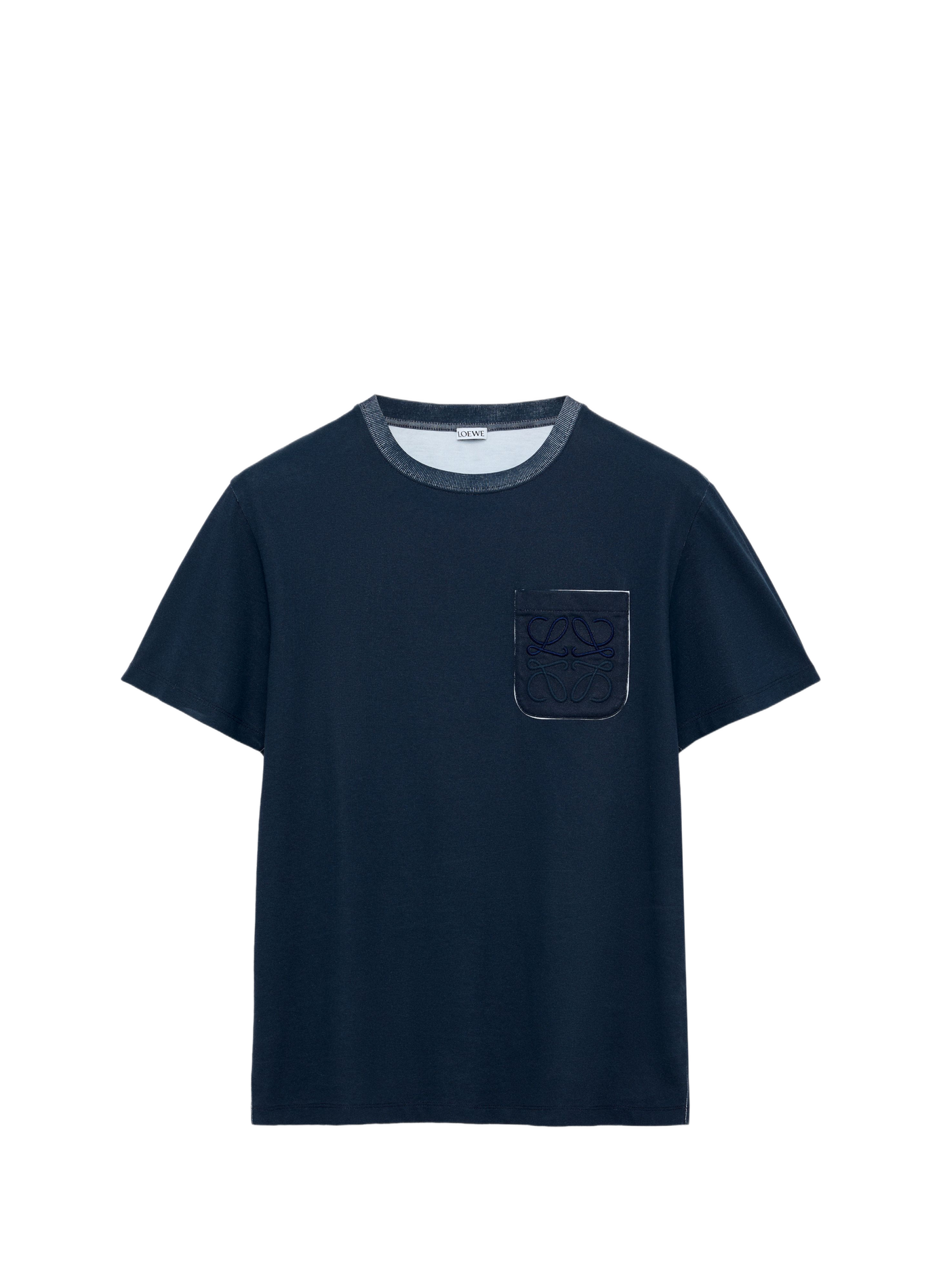 T-shirt à logo brodé en coton mélangé LOEWE Bleu