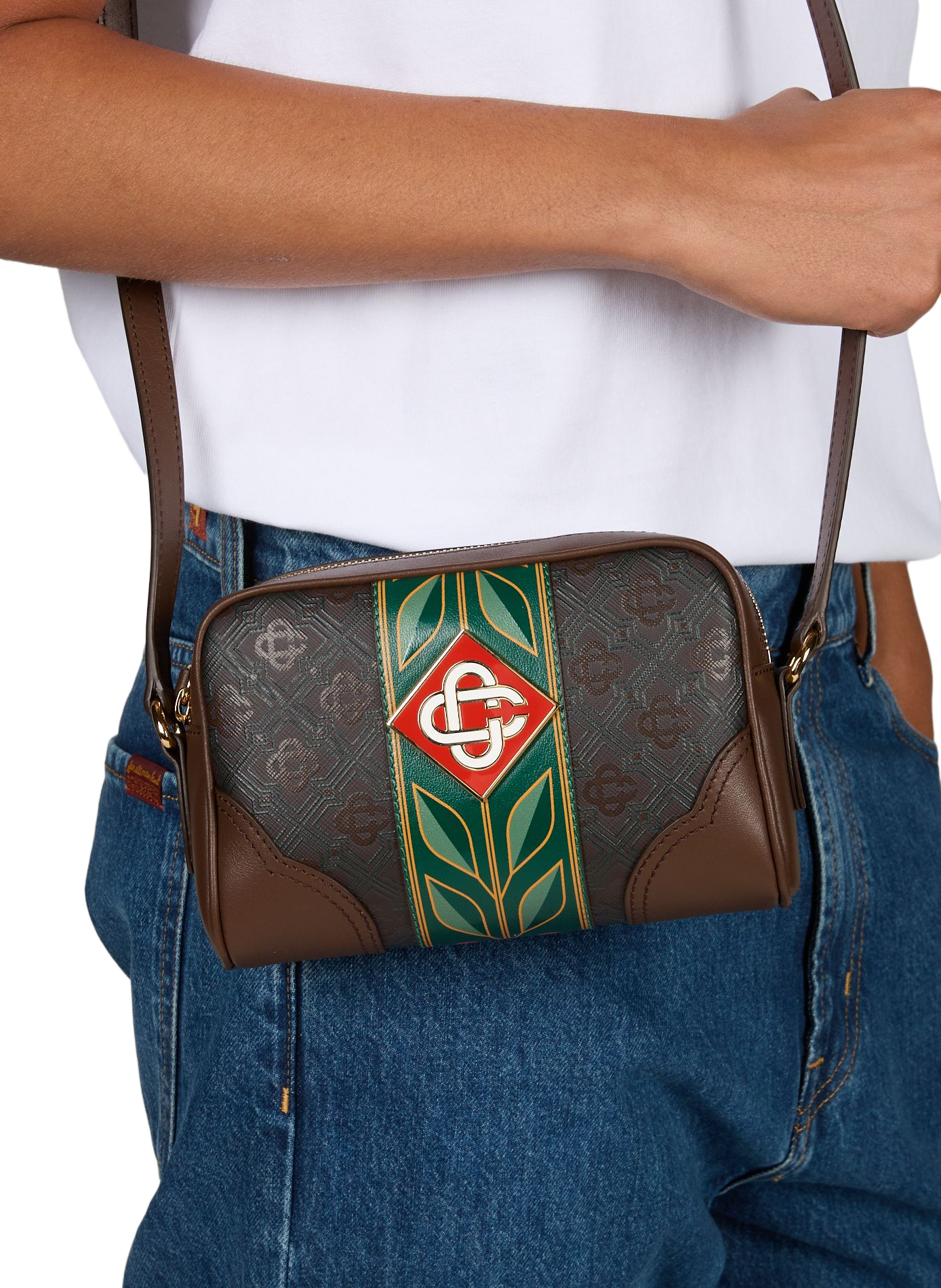 Patterned shoulder bag CASABLANCA PARIS Brown