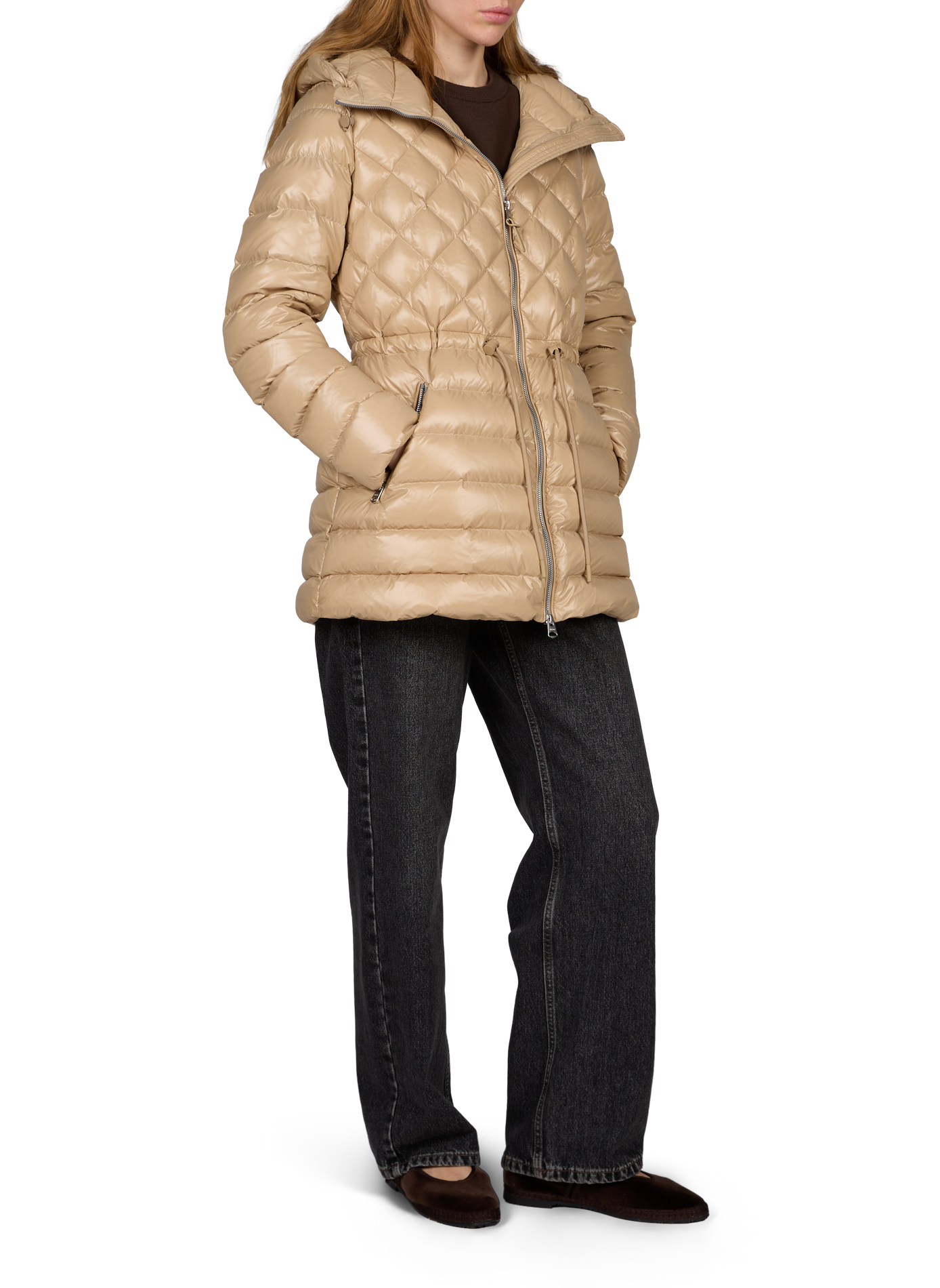 Quilted hooded Down jacket MACKAGE Beige