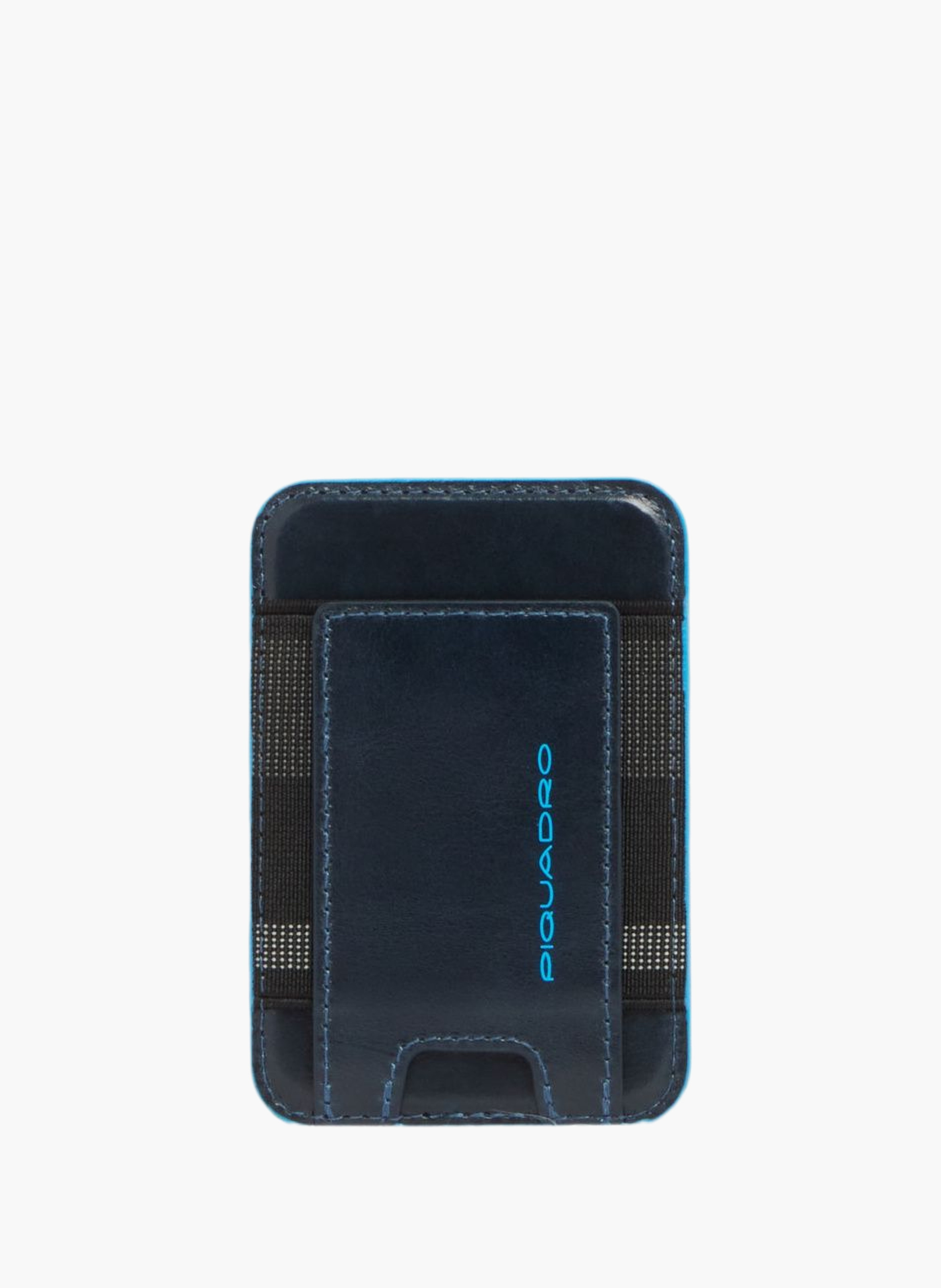 Porte-cartes de crédit magsafe® en cuir PIQUADRO Bleu