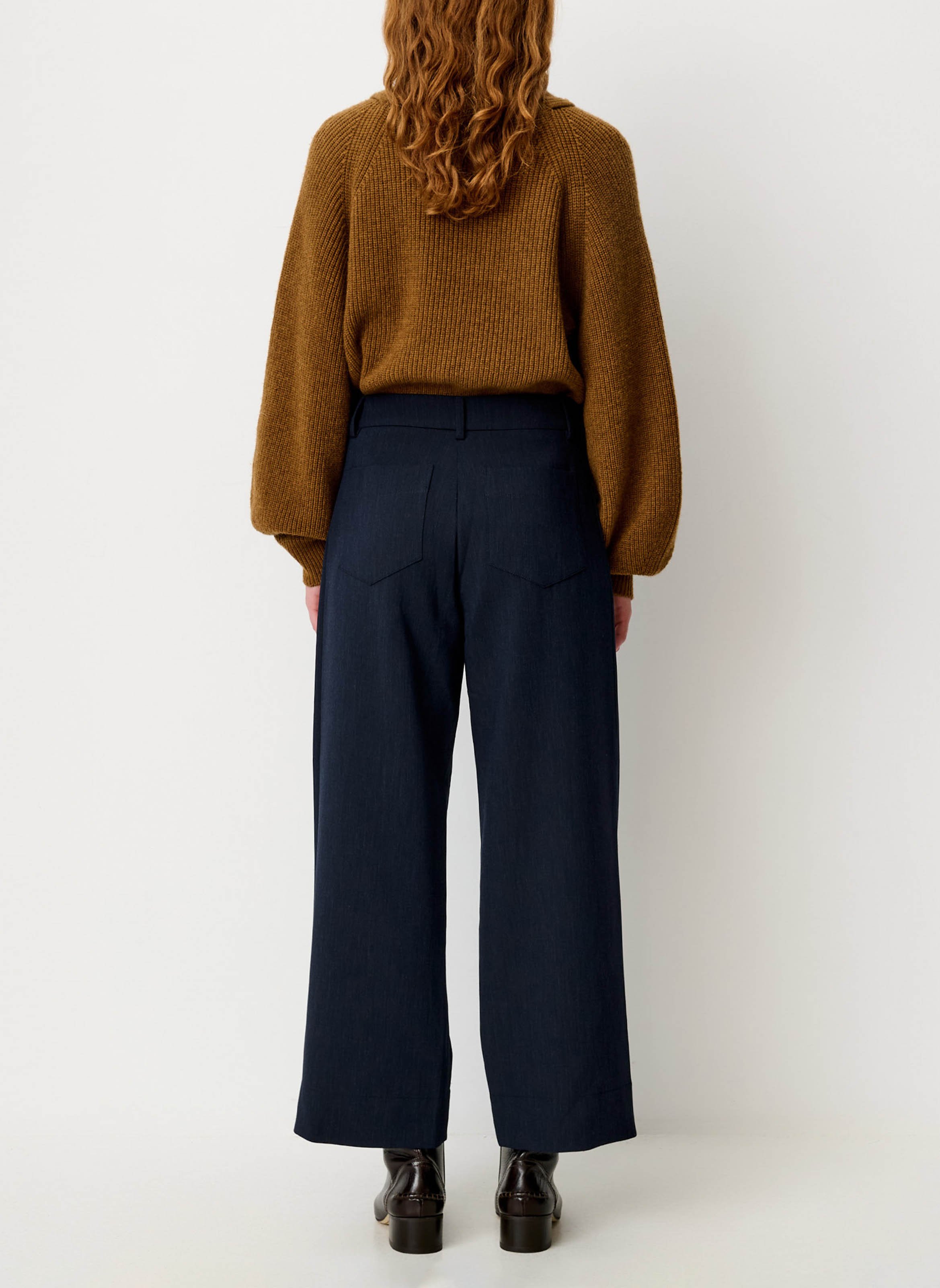 Pantalon droit à jambes raccourcies hudkin SESSUN Bleu