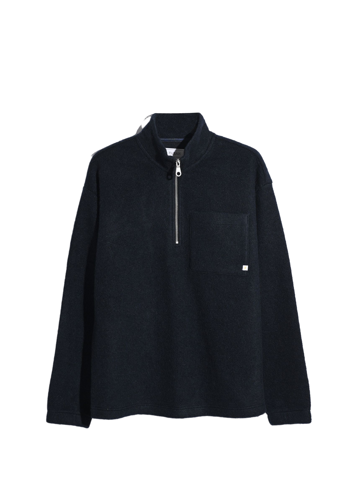 Pull droit côtelé en laine mélangée FARAH Bleu