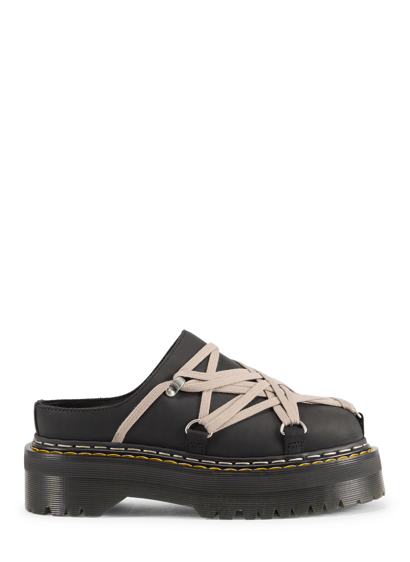Dr. Martens x Rick Owens Quad Megalace Leather Mules RICK OWENS Black