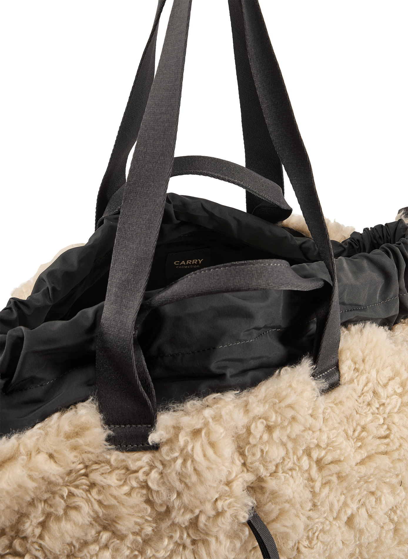 Weekendtas van schapenvachteffectbont TUCANO Beige