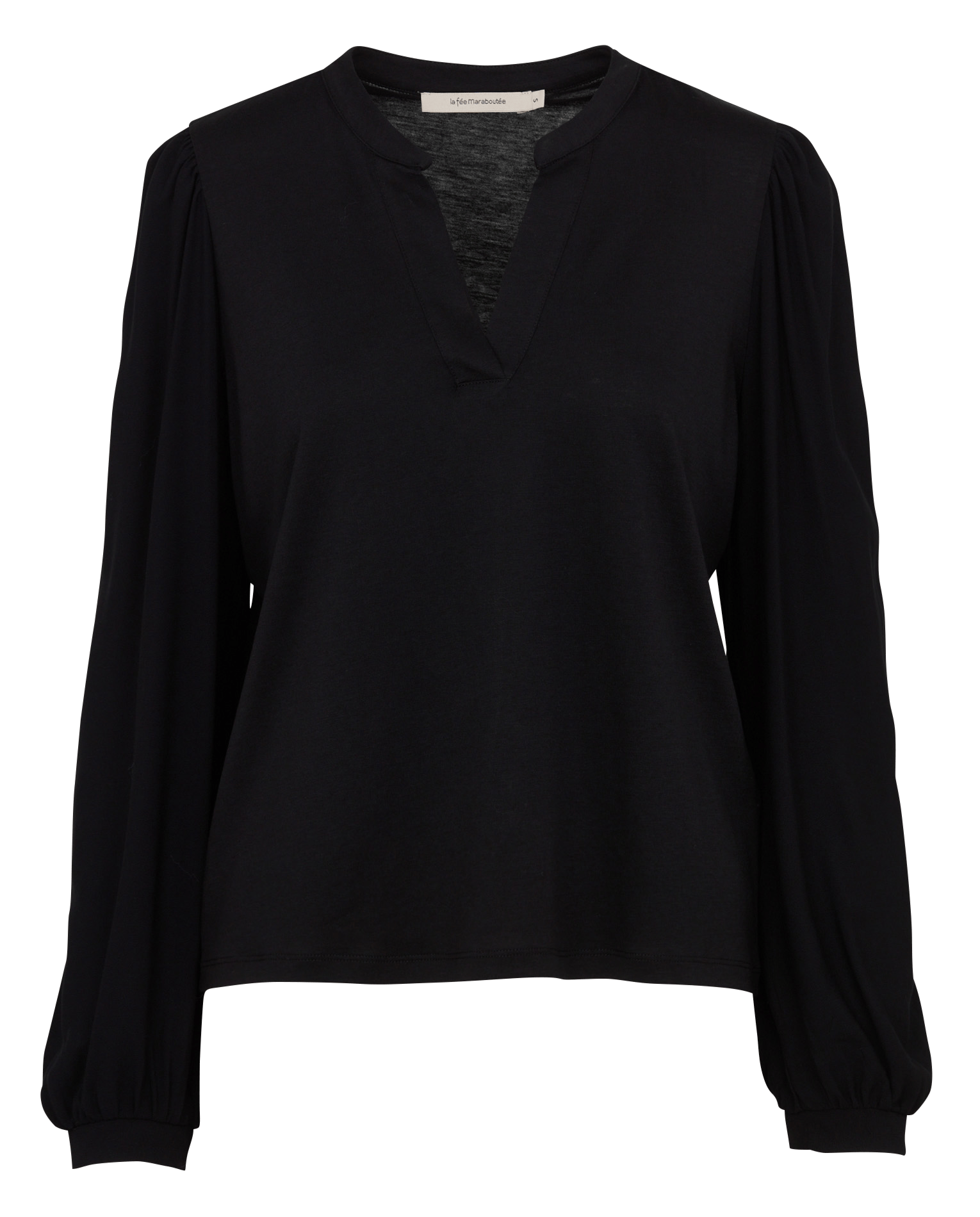 T-shirt met V-hals LA FEE MARABOUTEE Zwart