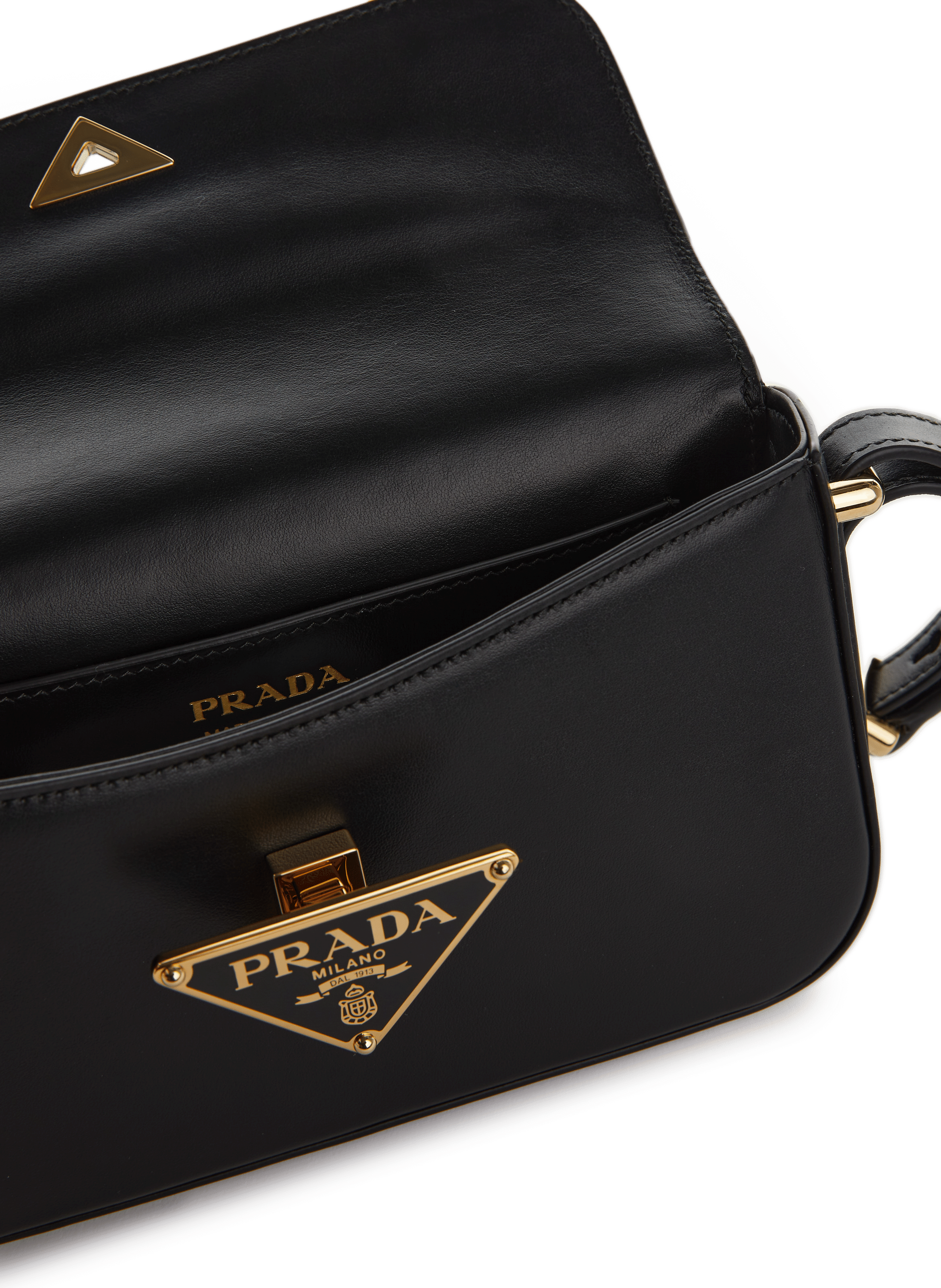 Leather shoulder bag PRADA Black