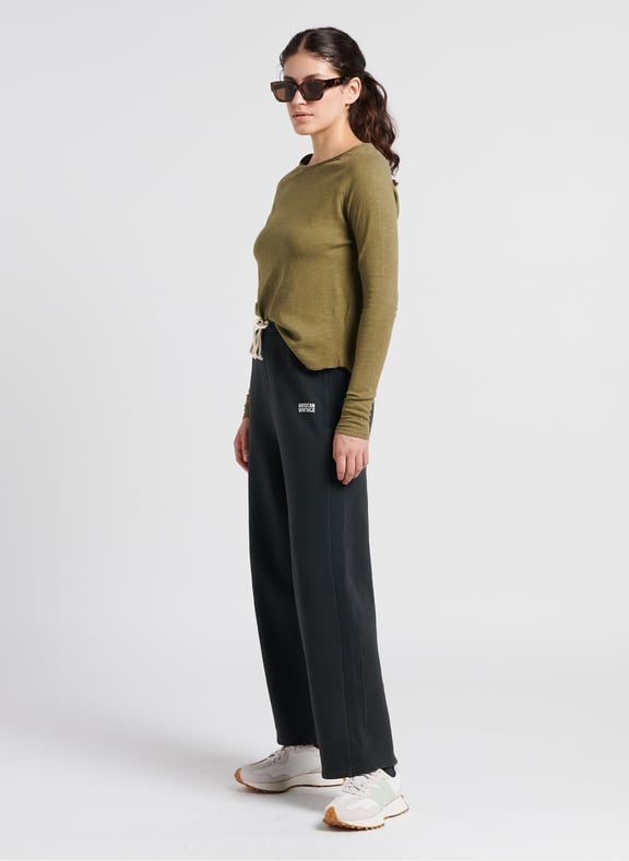 Pantalon jogging en coton mélangé izubird Noir by AMERICAN VINTAGE AMERICAN VINTAGE Pantalon jogging en coton mélangé izubird Noir