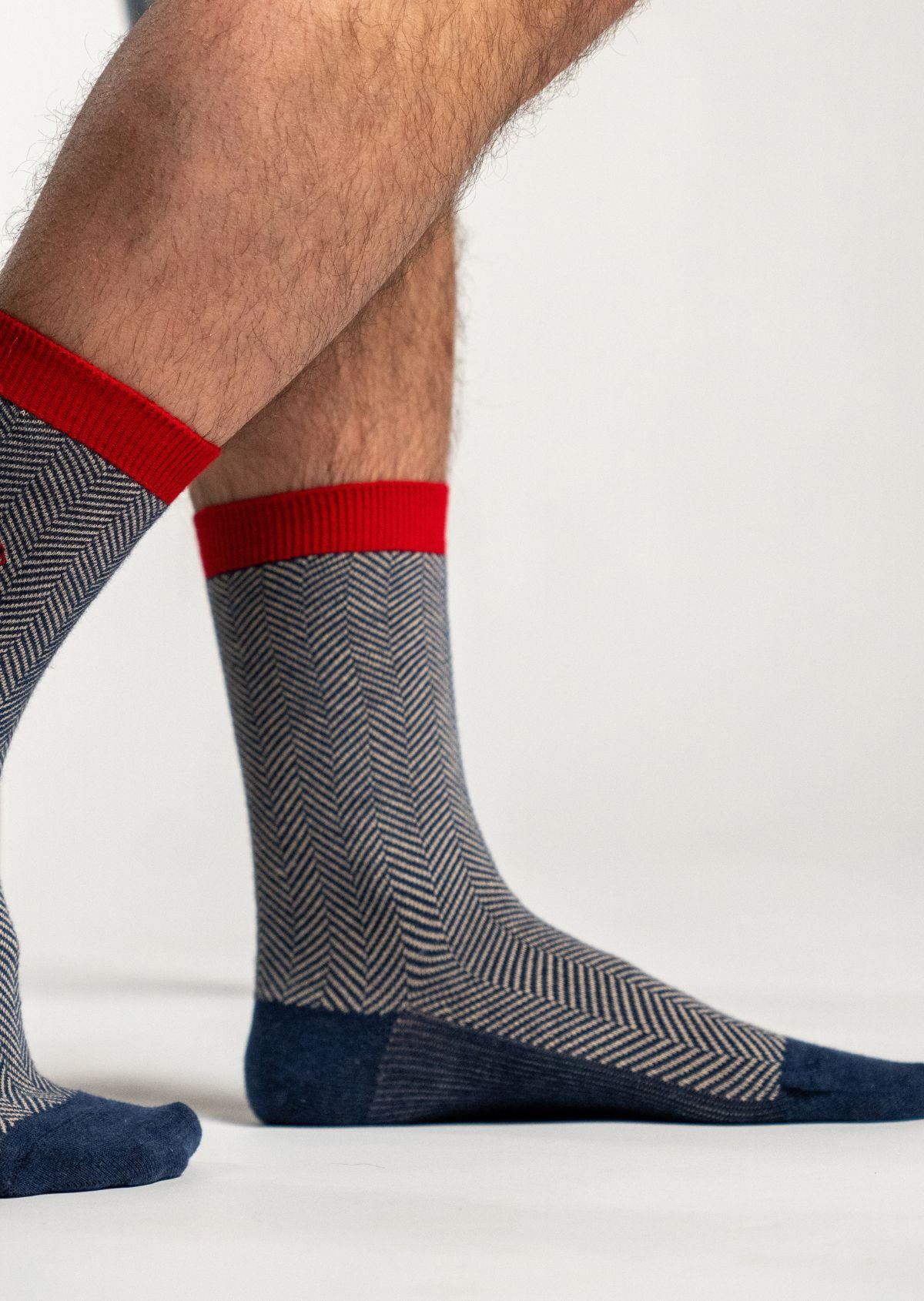 Chaussettes en coton peigné chevrons BILLYBELT Bleu