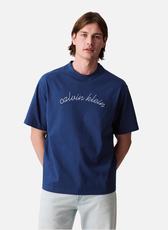 T-shirt à logo en coton Bleu by CALVIN KLEIN CALVIN KLEIN T-shirt à logo en coton Bleu