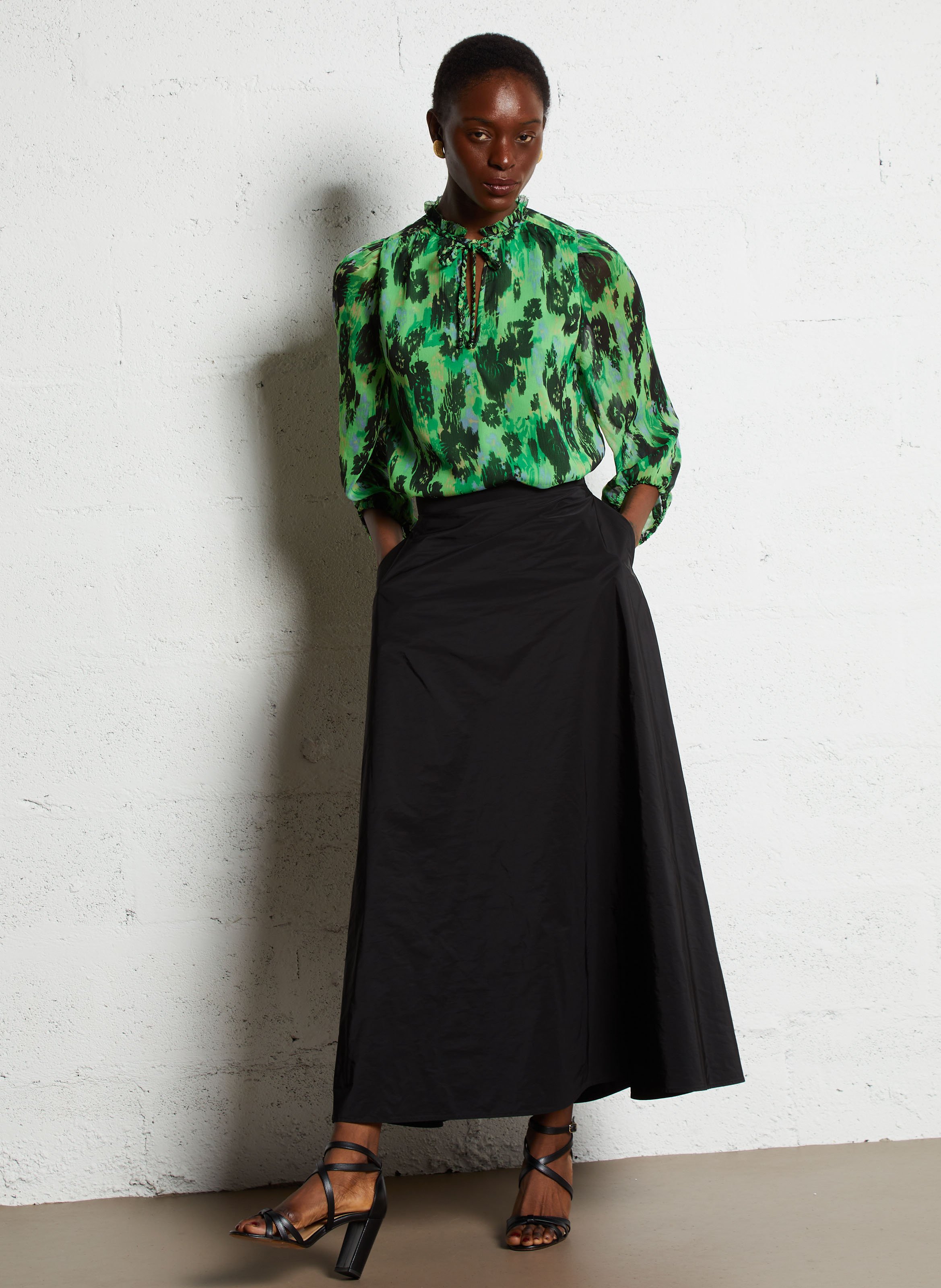 Jupe longue tapèze IKKS Noir