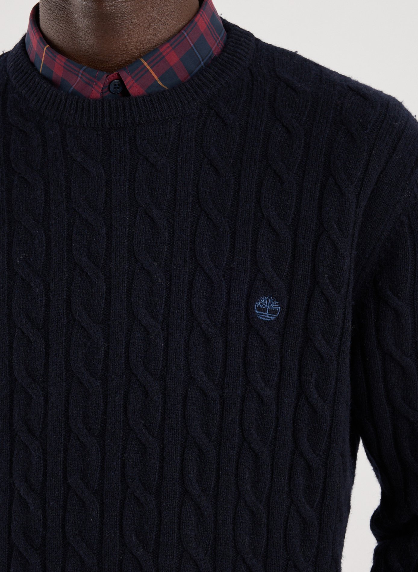 Straight twisted wool blend sweater TIMBERLAND Blue