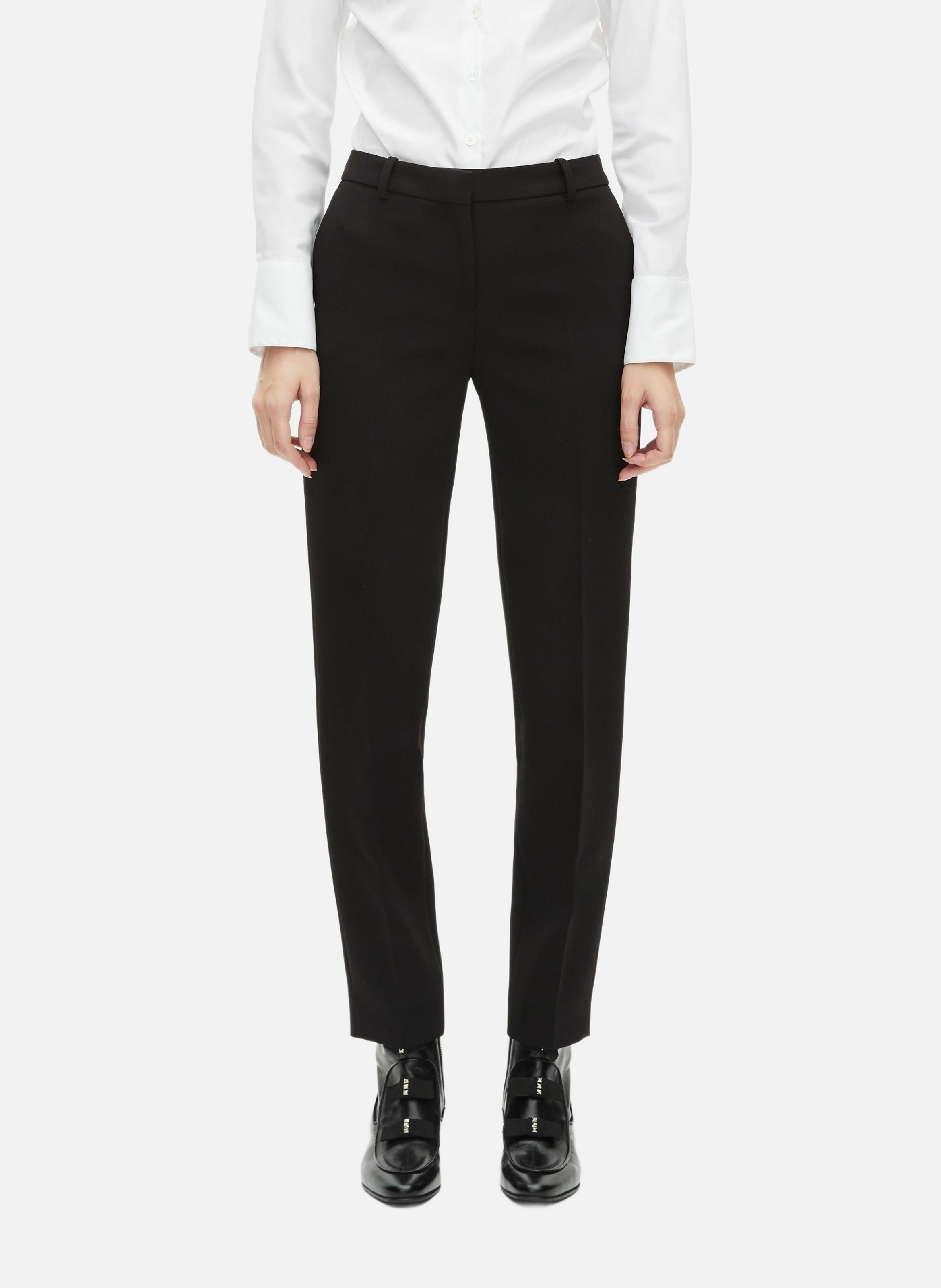 THE KOOPLES Pantalon tailleur en crêpe coupe ajustée Noir