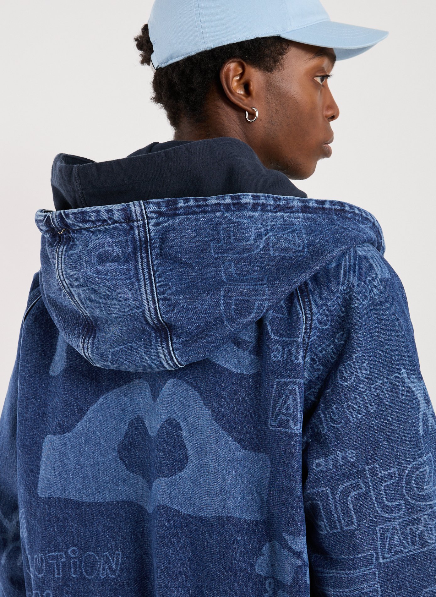Oversized cotton hooded jacket ARTE ANTWERP Blue