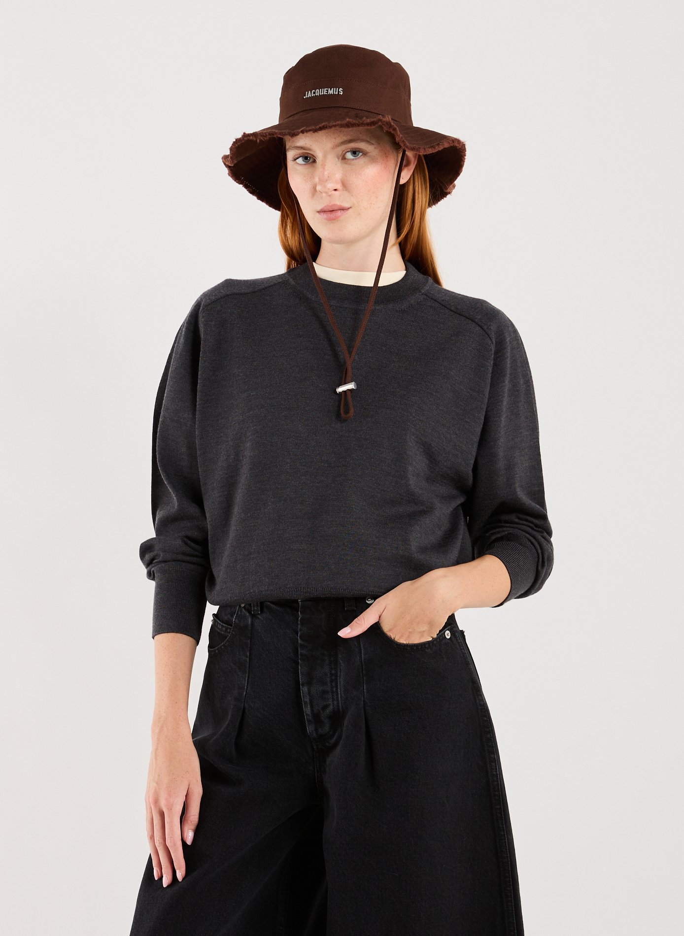 JACQUEMUS Sweatshirt en laine Gris