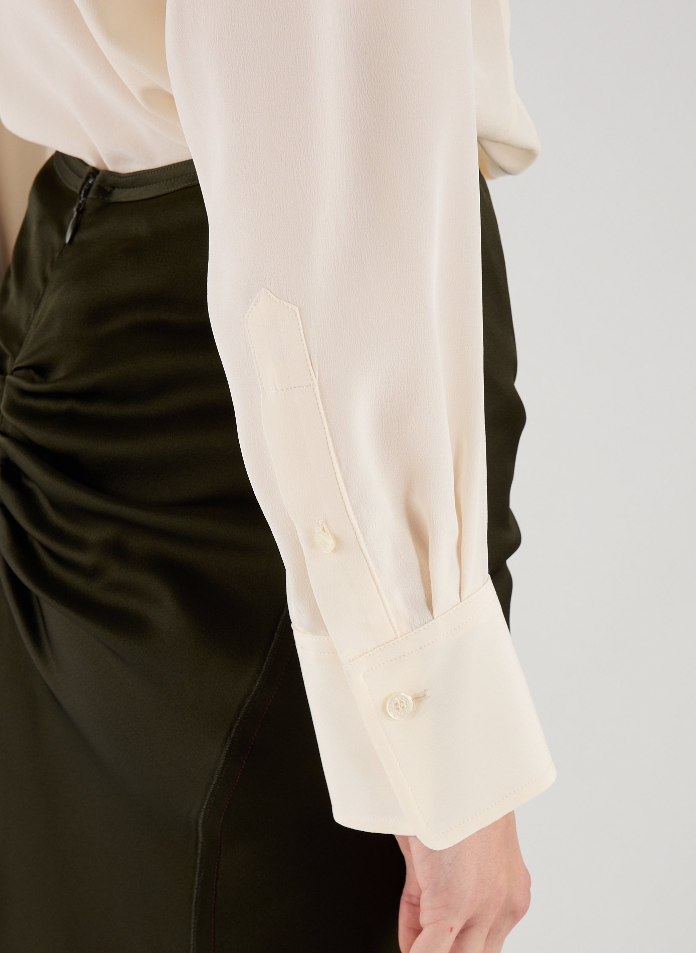 Ruffled silk Blouse VICTORIA BECKHAM Beige