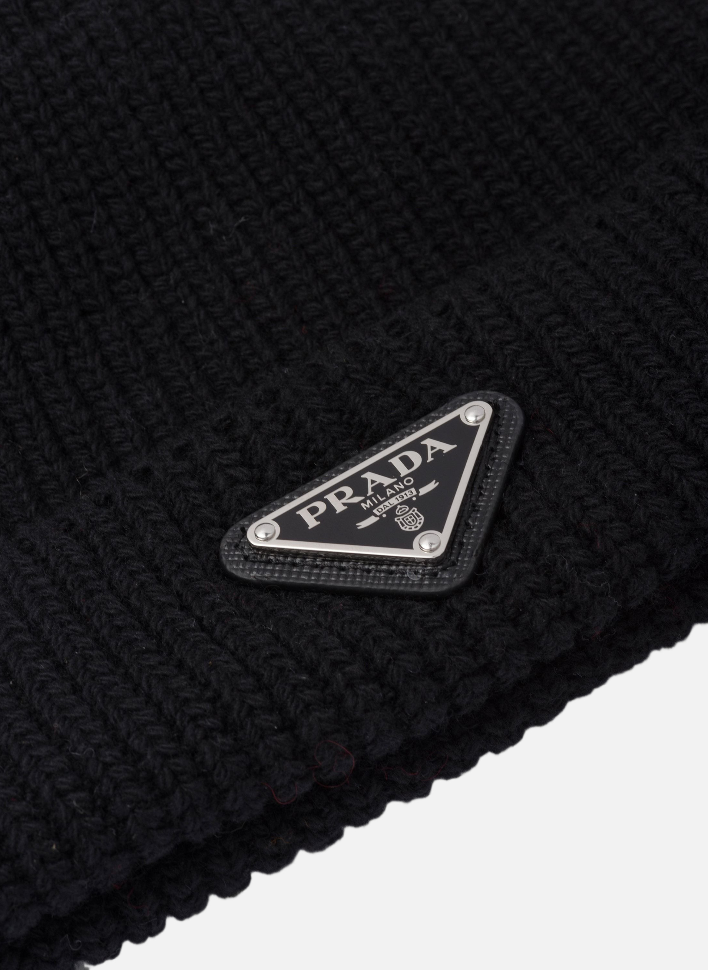 Bonnet en laine et cachemire PRADA Noir