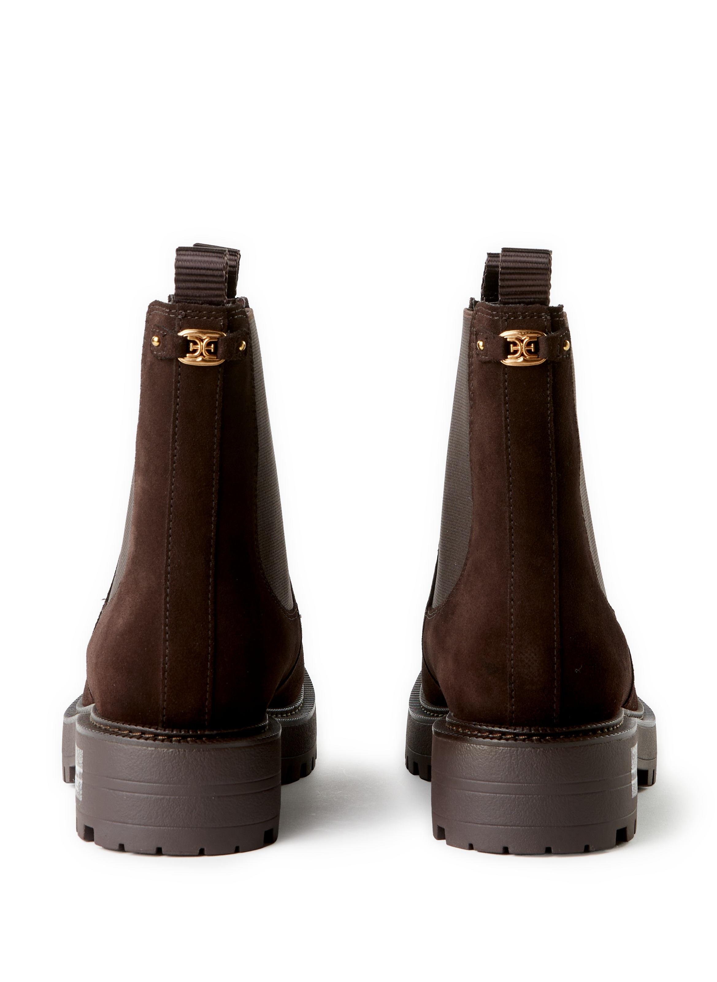 Grooved leather ankle boots SAM EDELMAN Brown