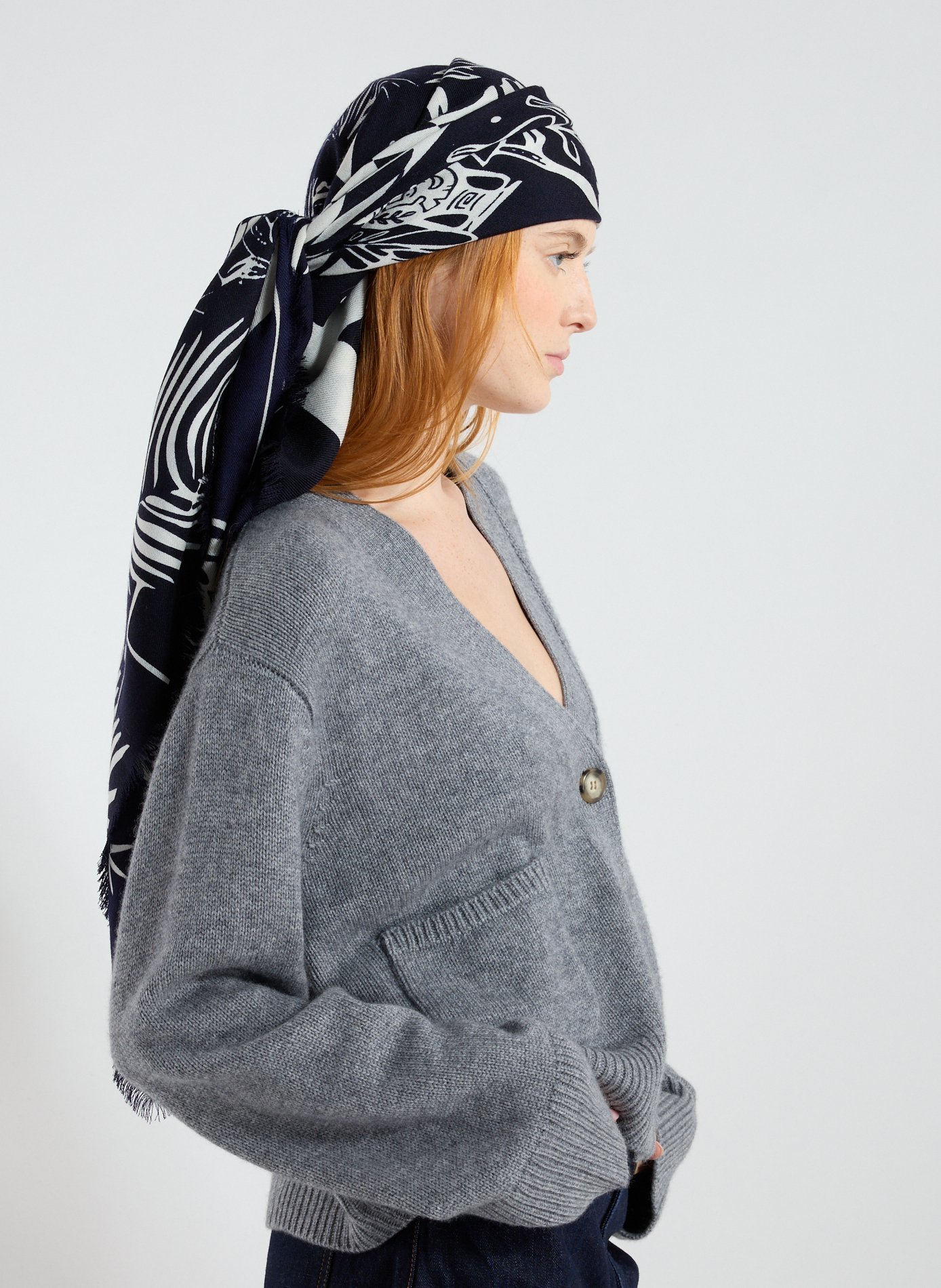 Écharpe à imprimé en cachemire PETRUSSE Bleu