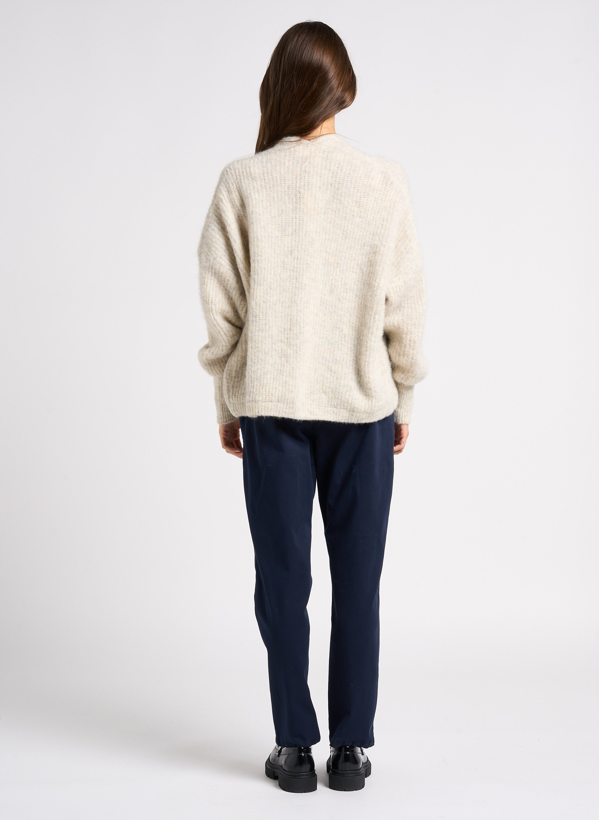 Gilet ouvert en laine et alpaga mélangé east Beige