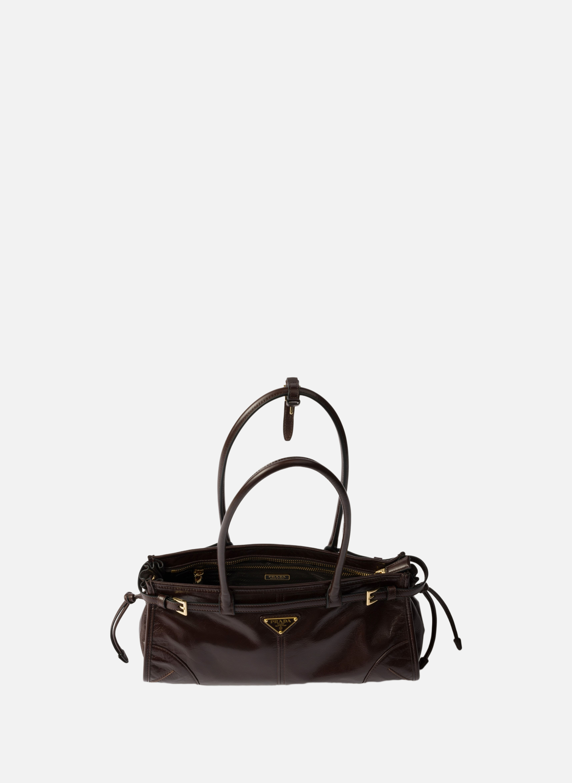 Sac à main prada bonnie en cuir PRADA Marron