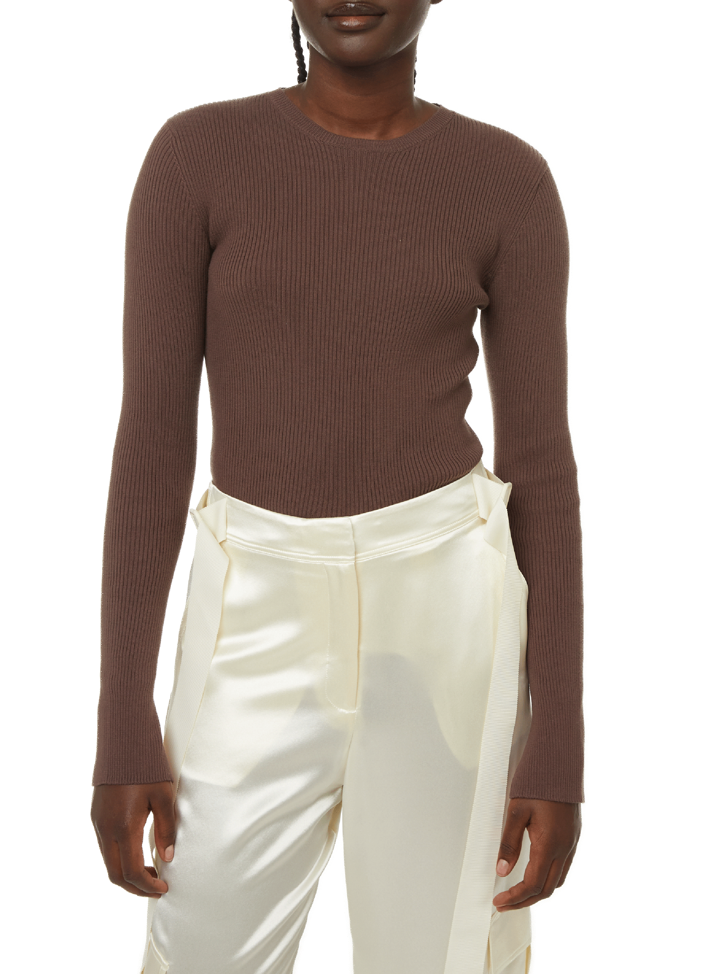 SAISON 1865 Ribbed cotton jumper Brown