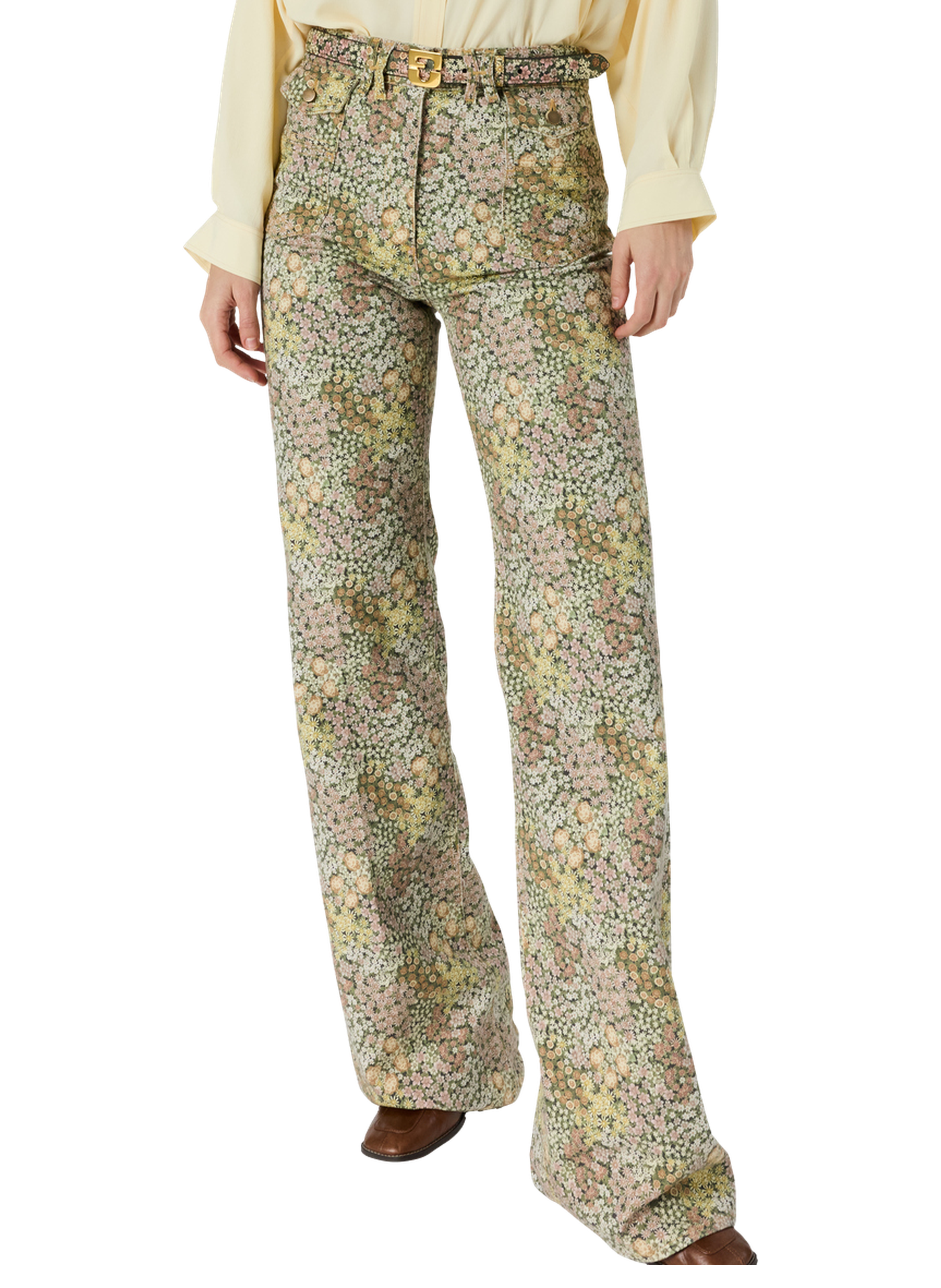 Jean flare à fleurs - anna GERARD DAREL Rose