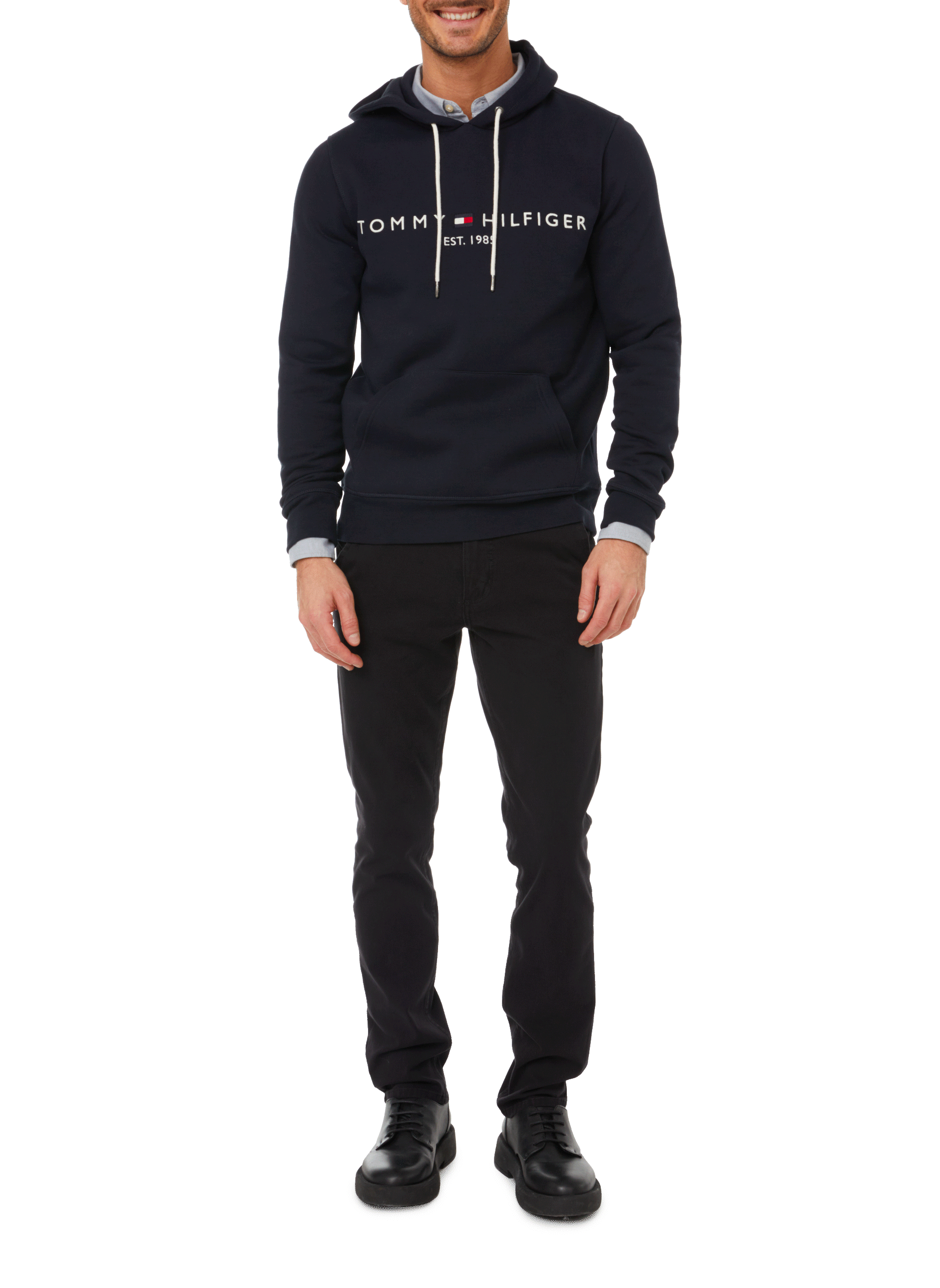 Hoodie à logo en coton biologique TOMMY HILFIGER Bleu