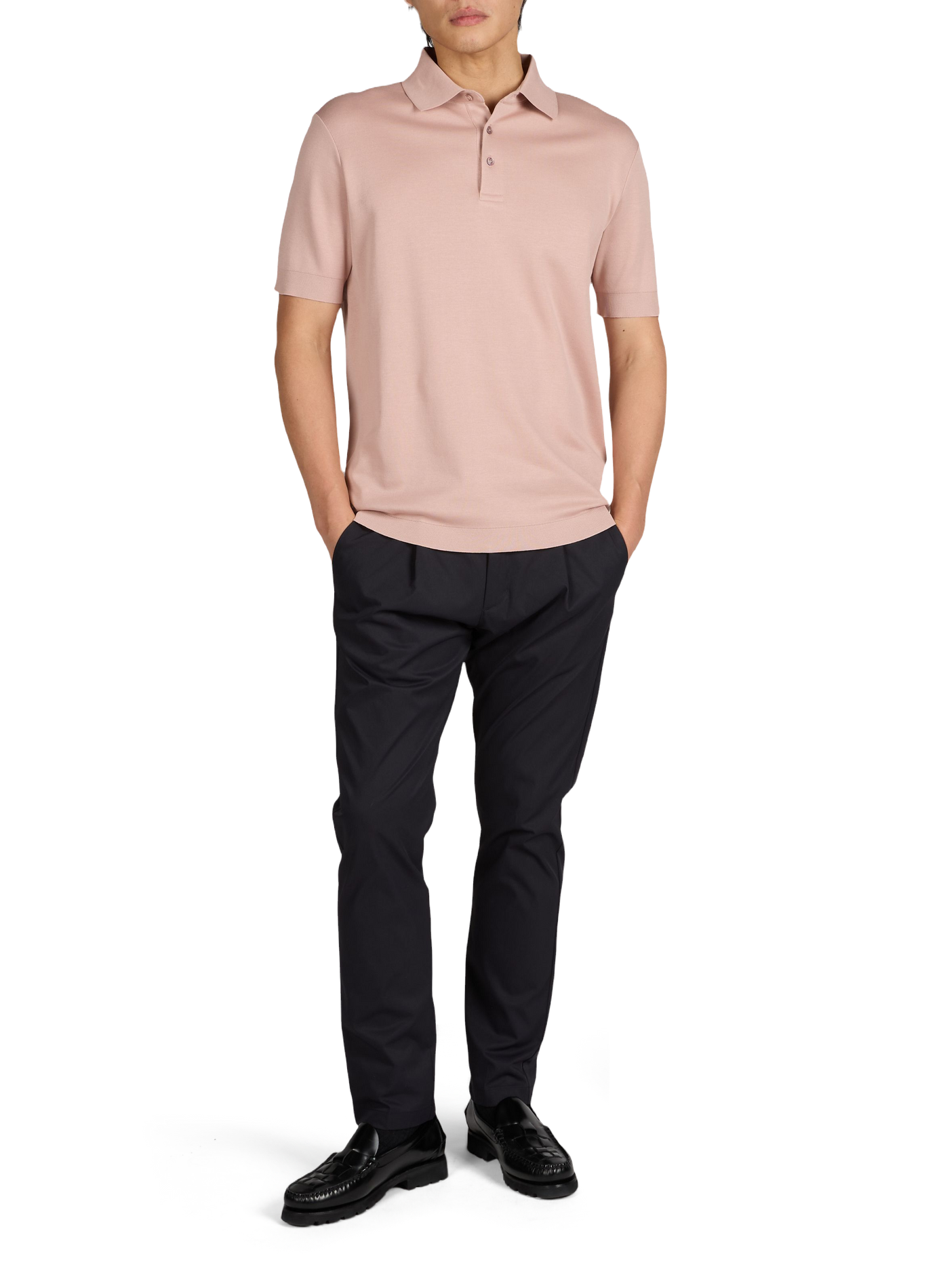 Polo à manches courtes en coton HERNO Rose