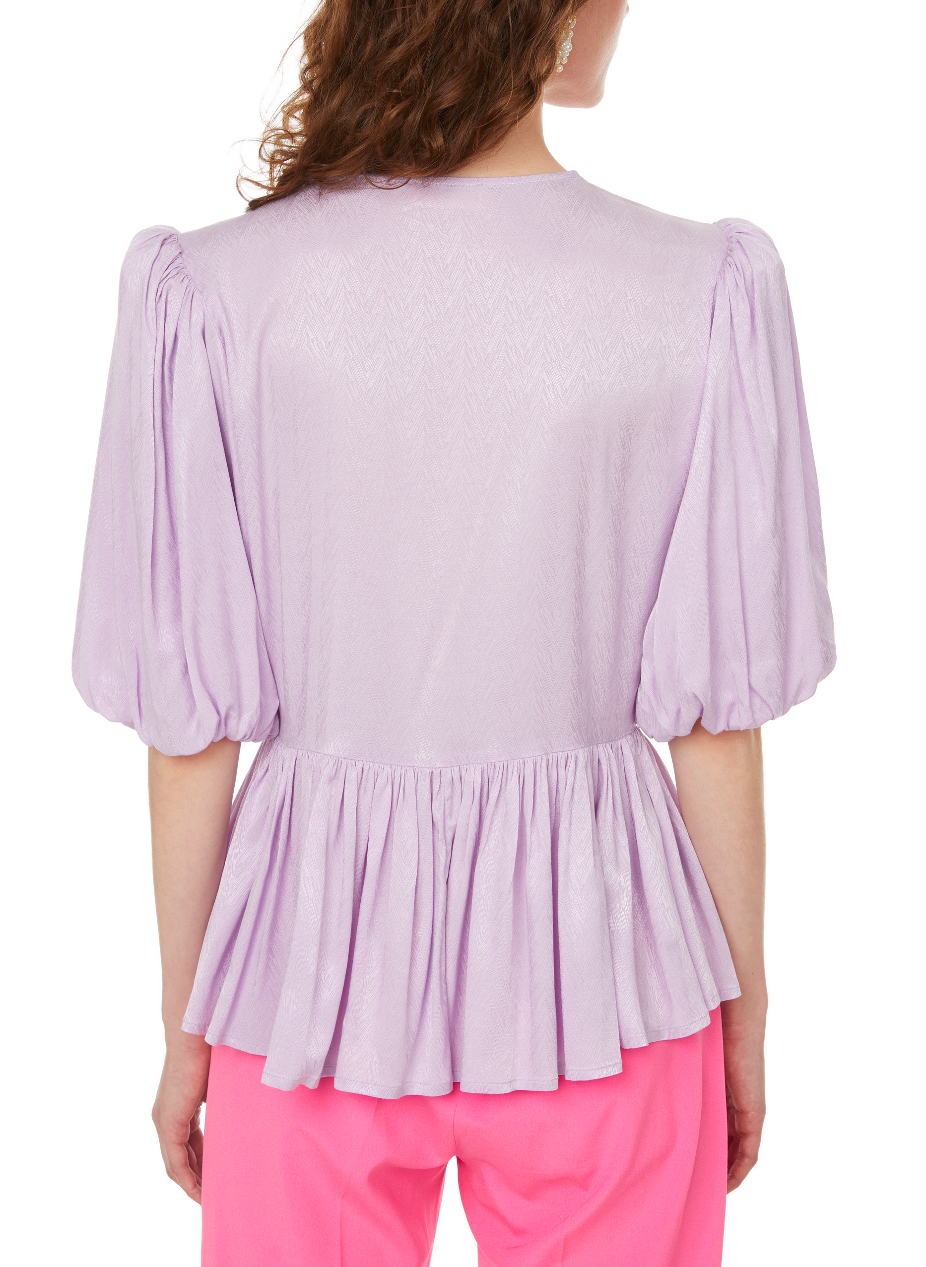 Satin peplum top CUSTOMMADE Purple