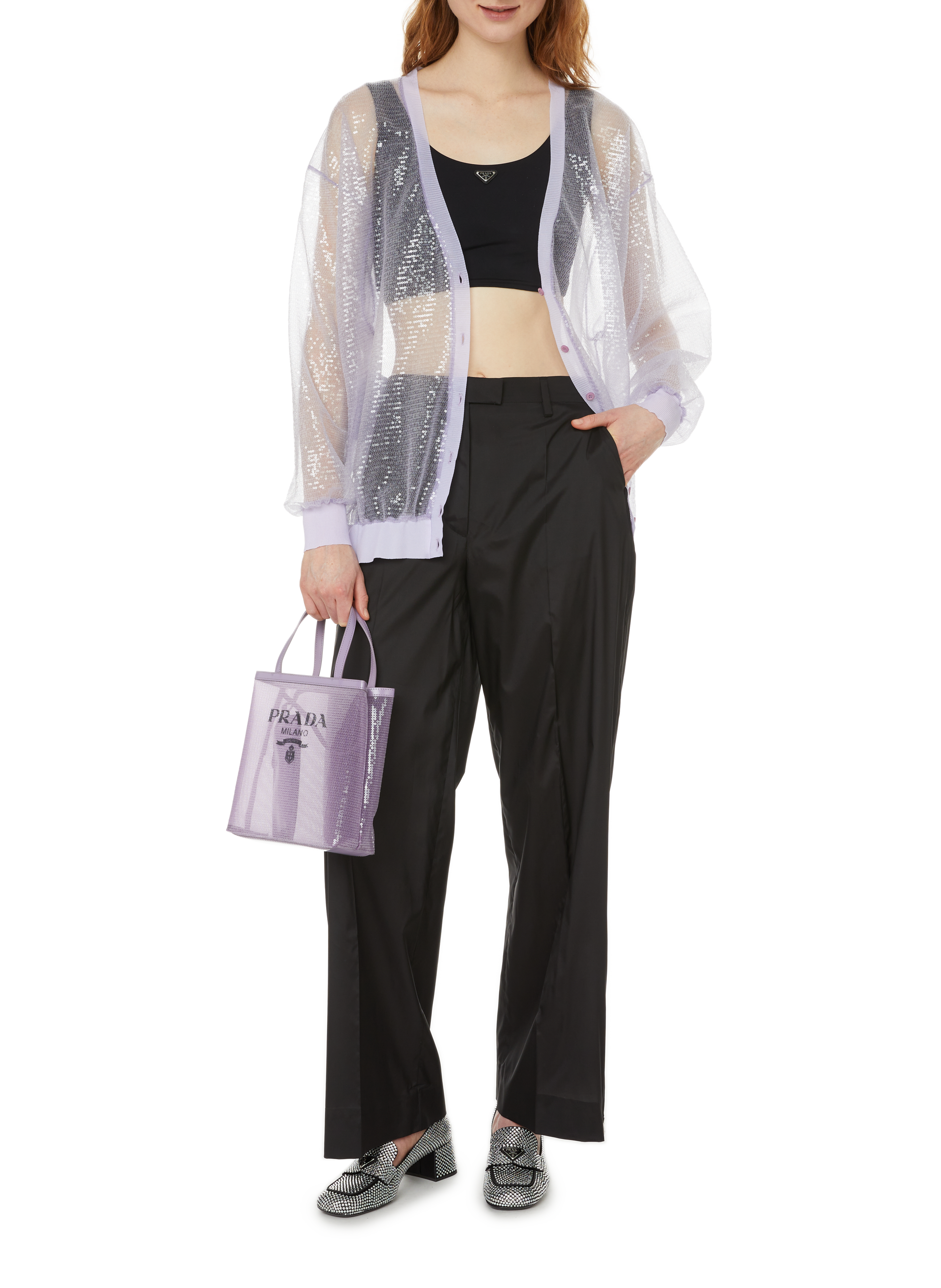 Cardigan en sequins PRADA Violet