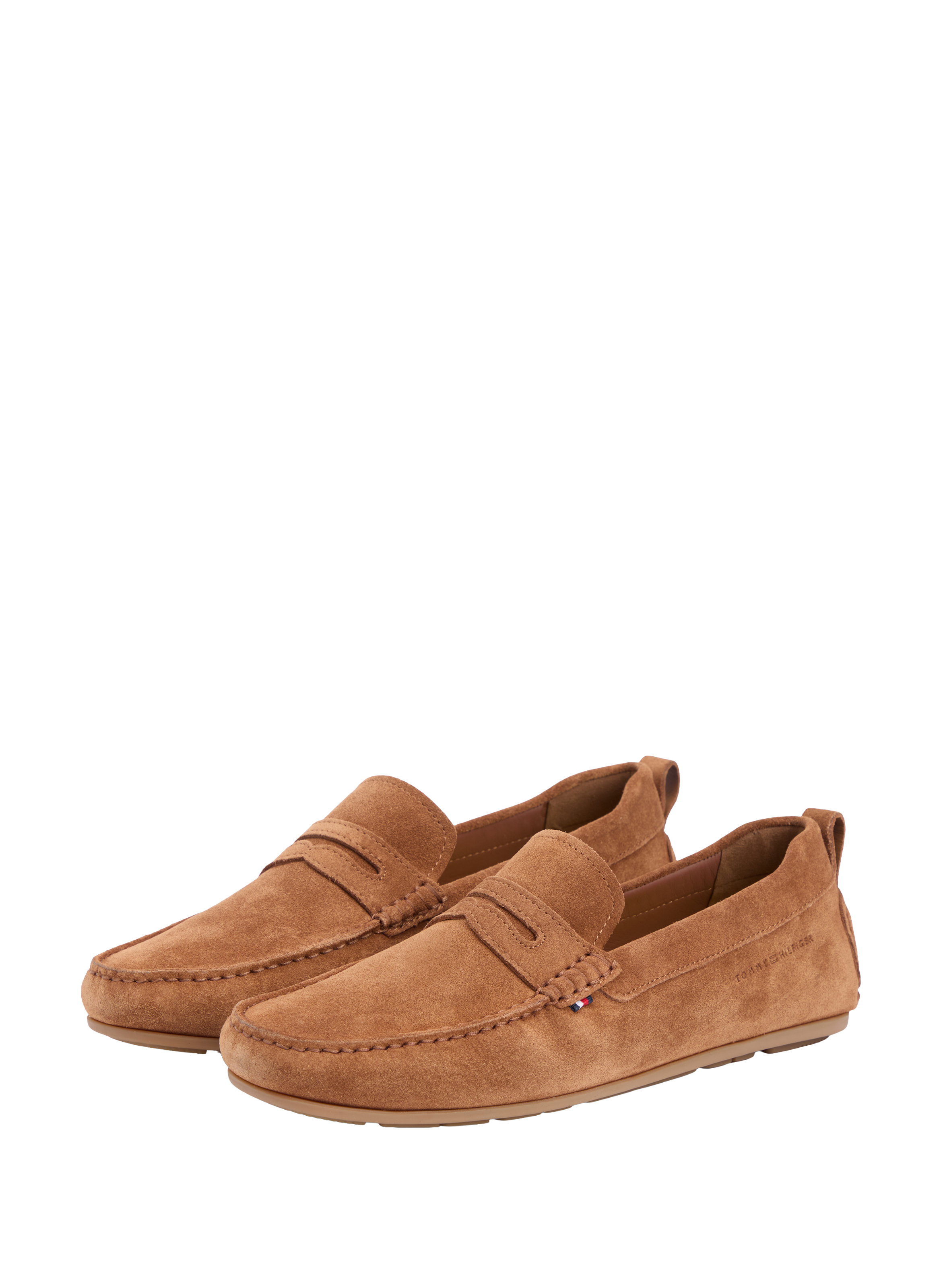 Suede cow leather loafers TOMMY HILFIGER Brown
