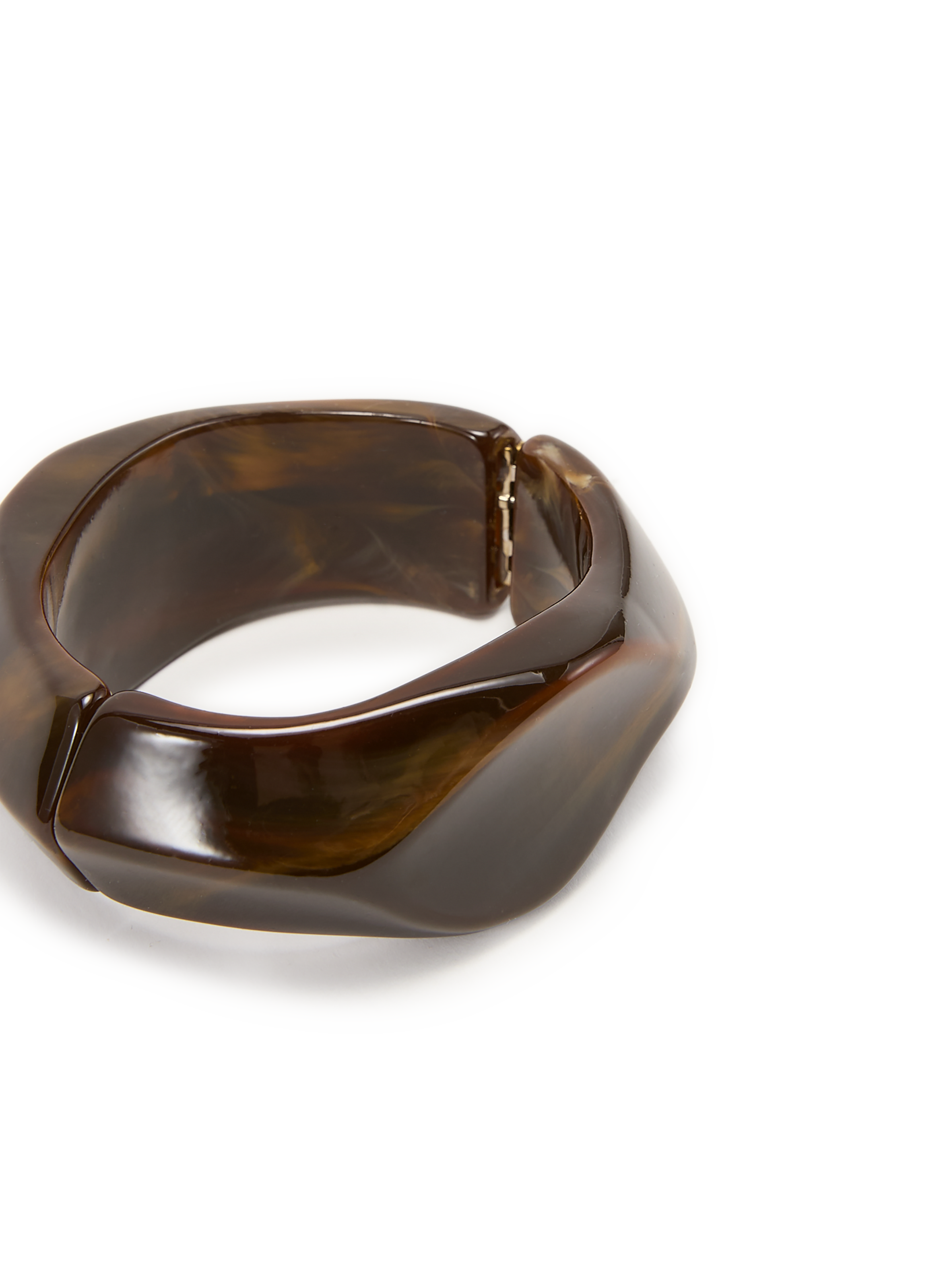 Bracelet manchette anguleux ouvrable AU PRINTEMPS PARIS Marron