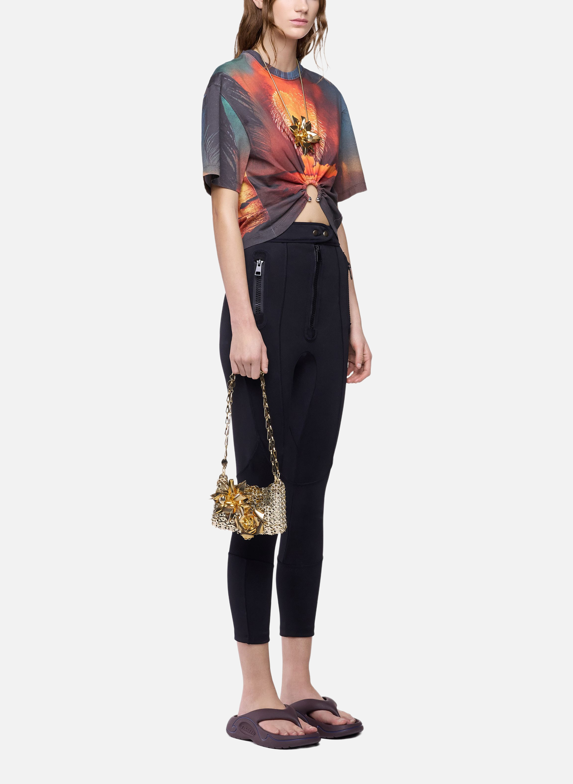 Sac 1969 nano avec détail fleur en métal ton sur ton RABANNE Doré