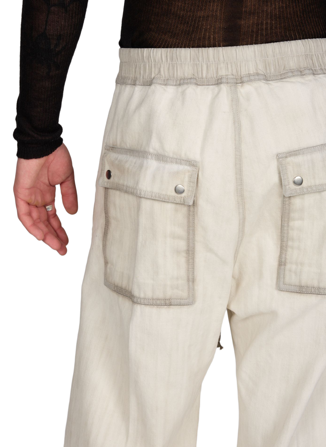 Pantalon chevilles déchirées en coton RICK OWENS Beige
