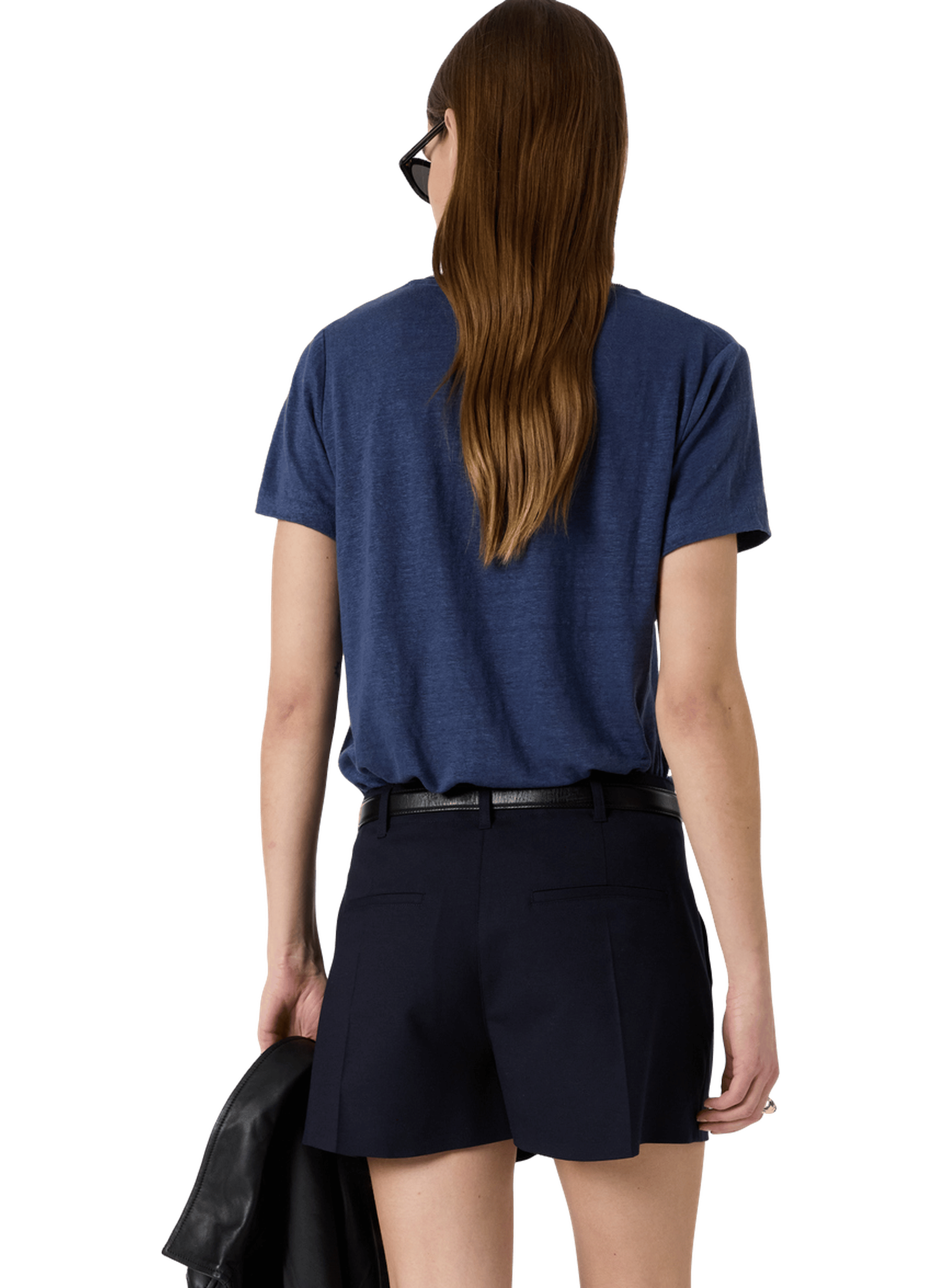 T-shirt v en lin à lurex - mirana GERARD DAREL Bleu