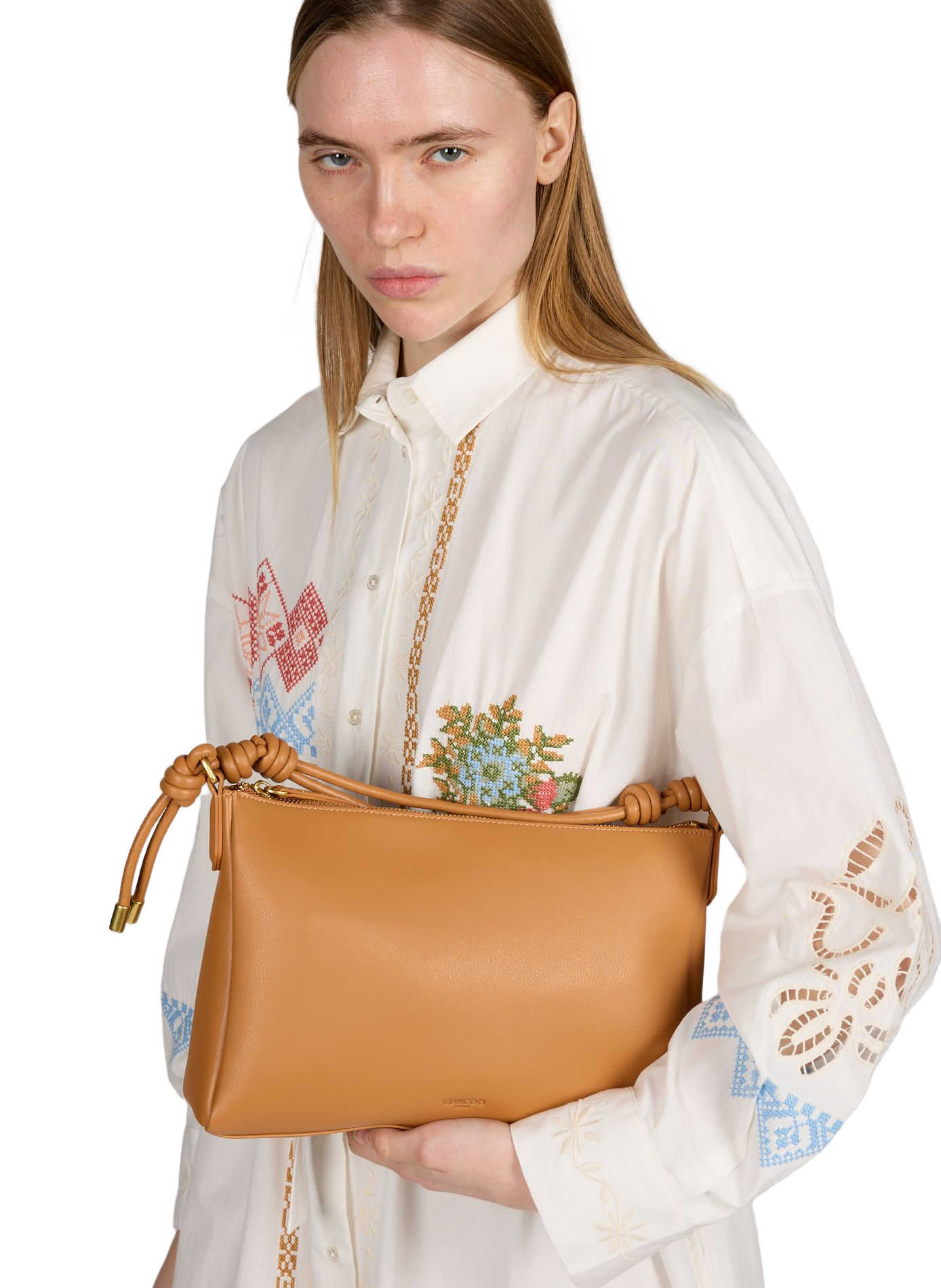 Sac à main Bianca en cuir mélangé SUNCOO Marron