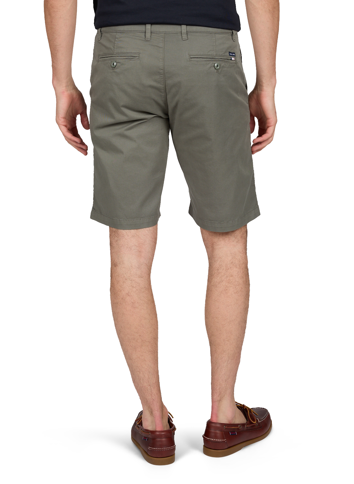 Bermuda uni en coton mélangé EDEN PARK Kaki