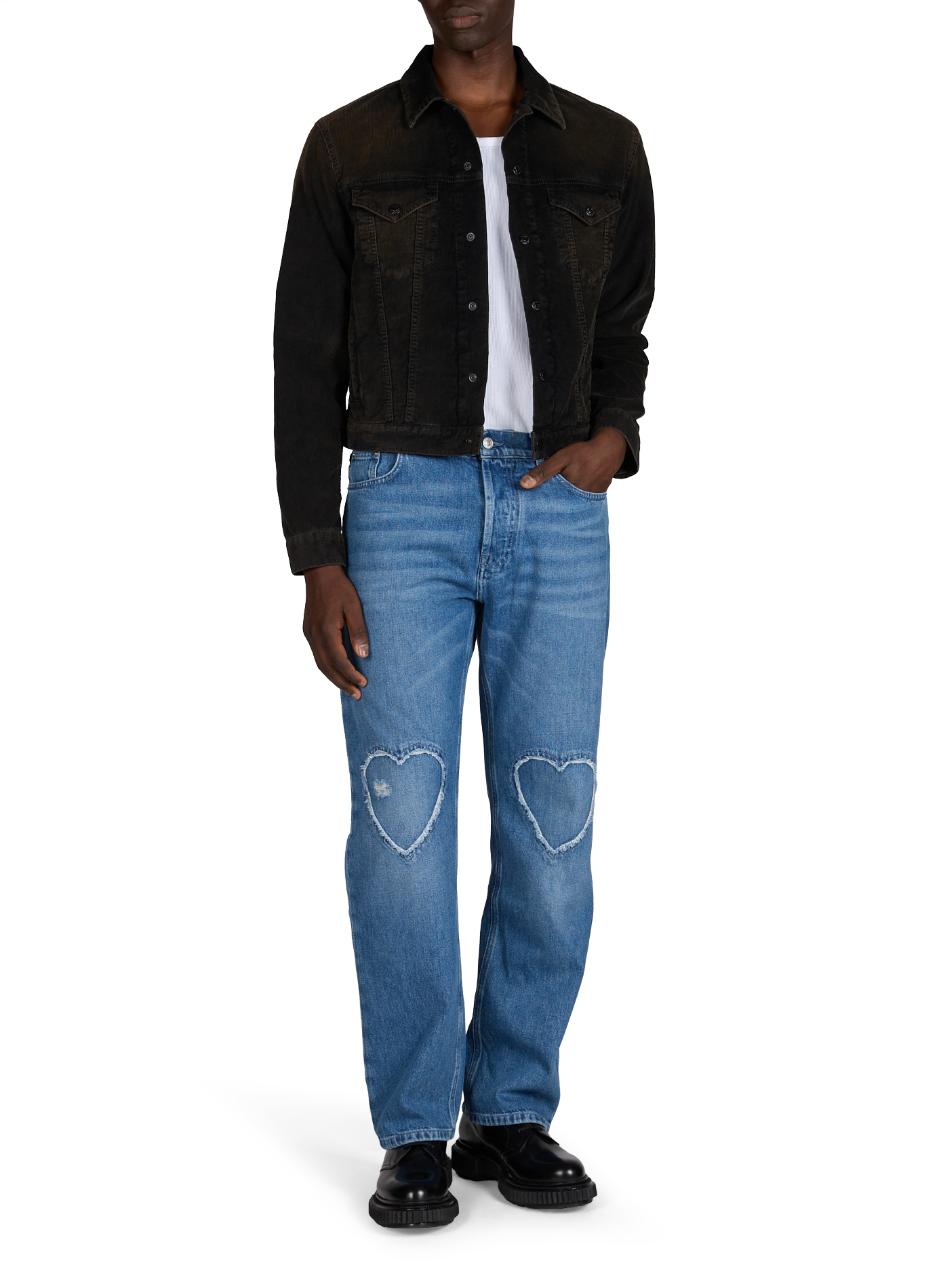Corduroy cotton jacket ACNE STUDIOS Black
